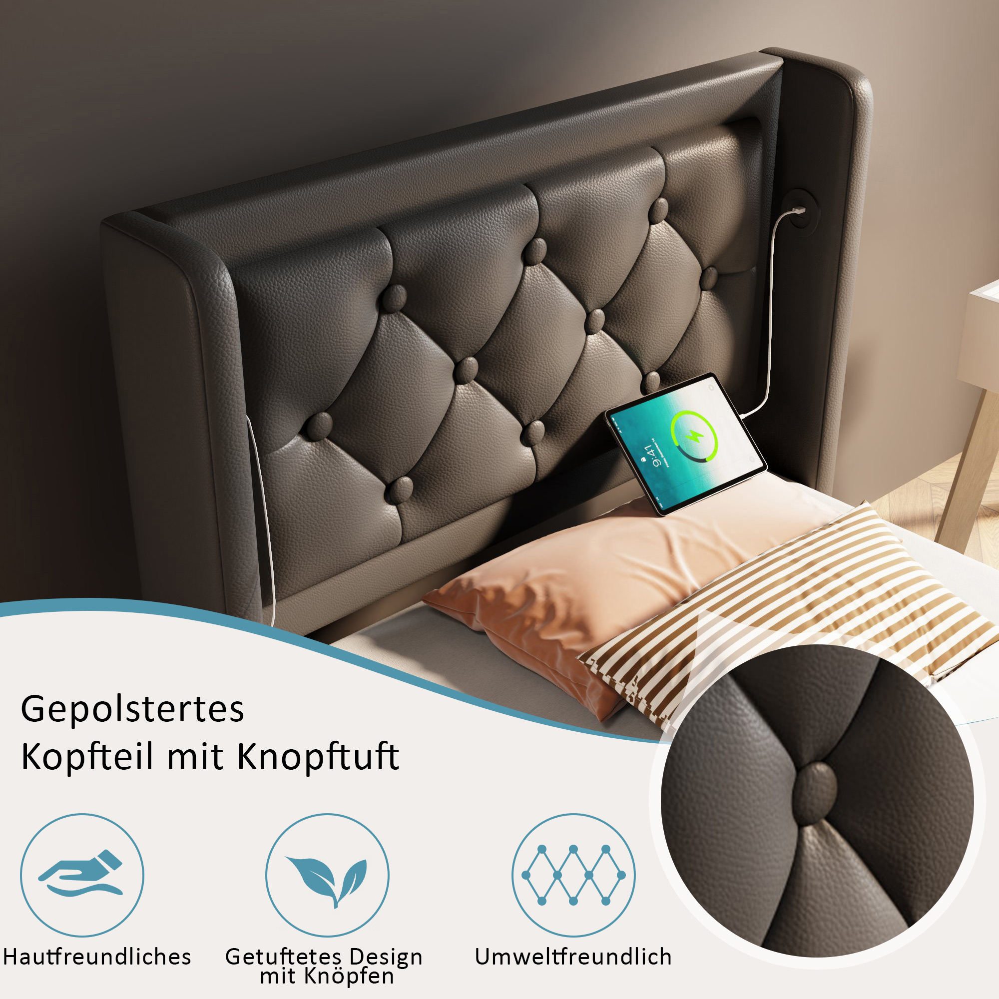 lit‑coffre avec matelas certifié Oeko‑Tex