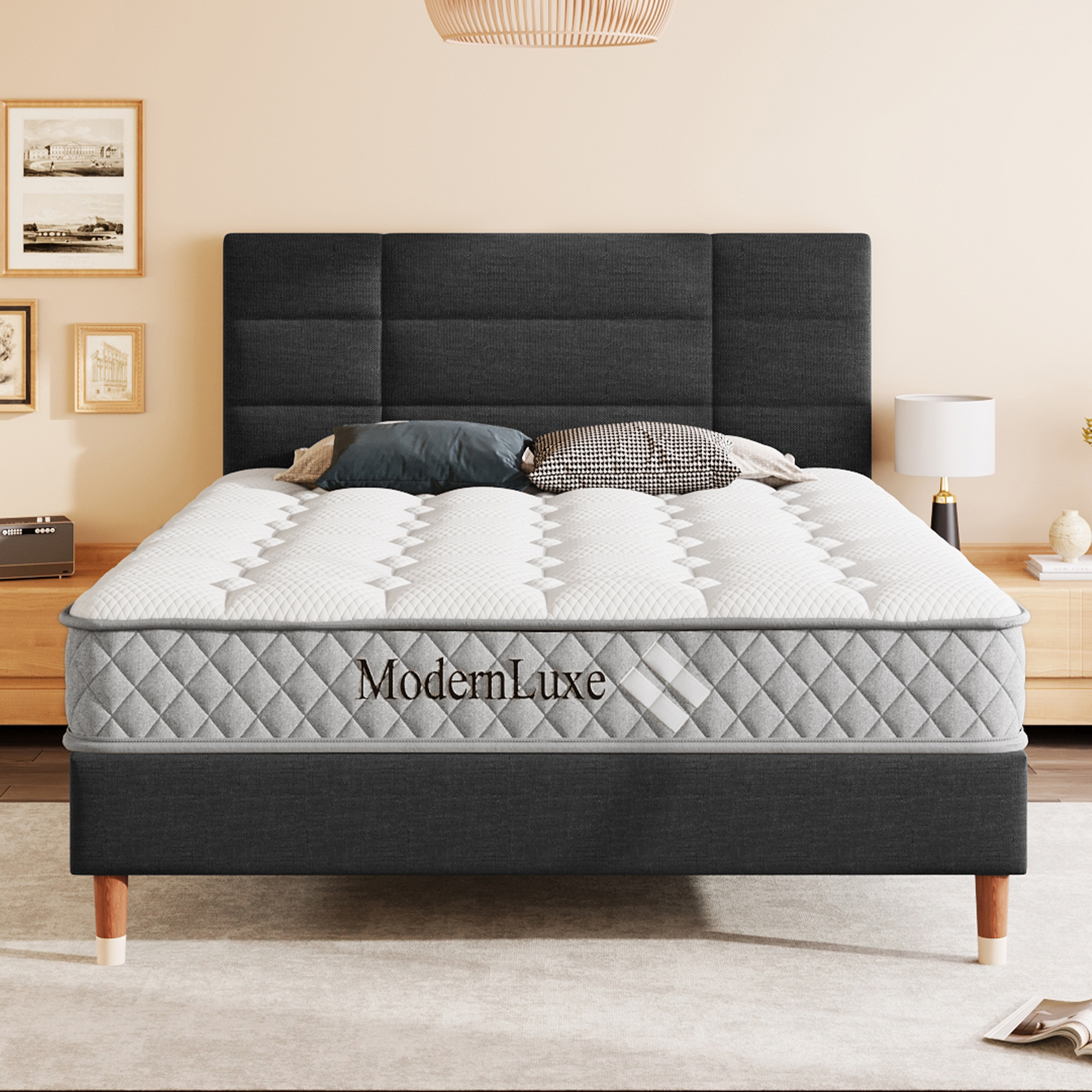 Polsterbett Doppelbett mit Lattenrost, 140x200cm g