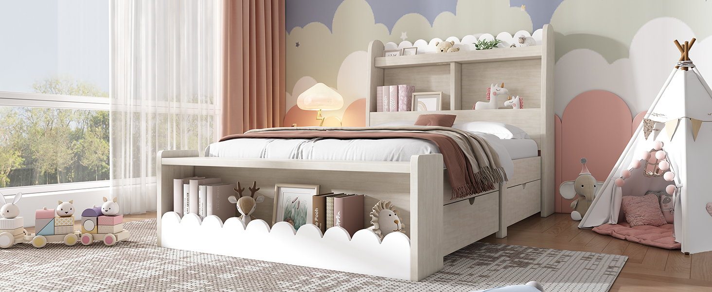 Détail du lit avec rangement