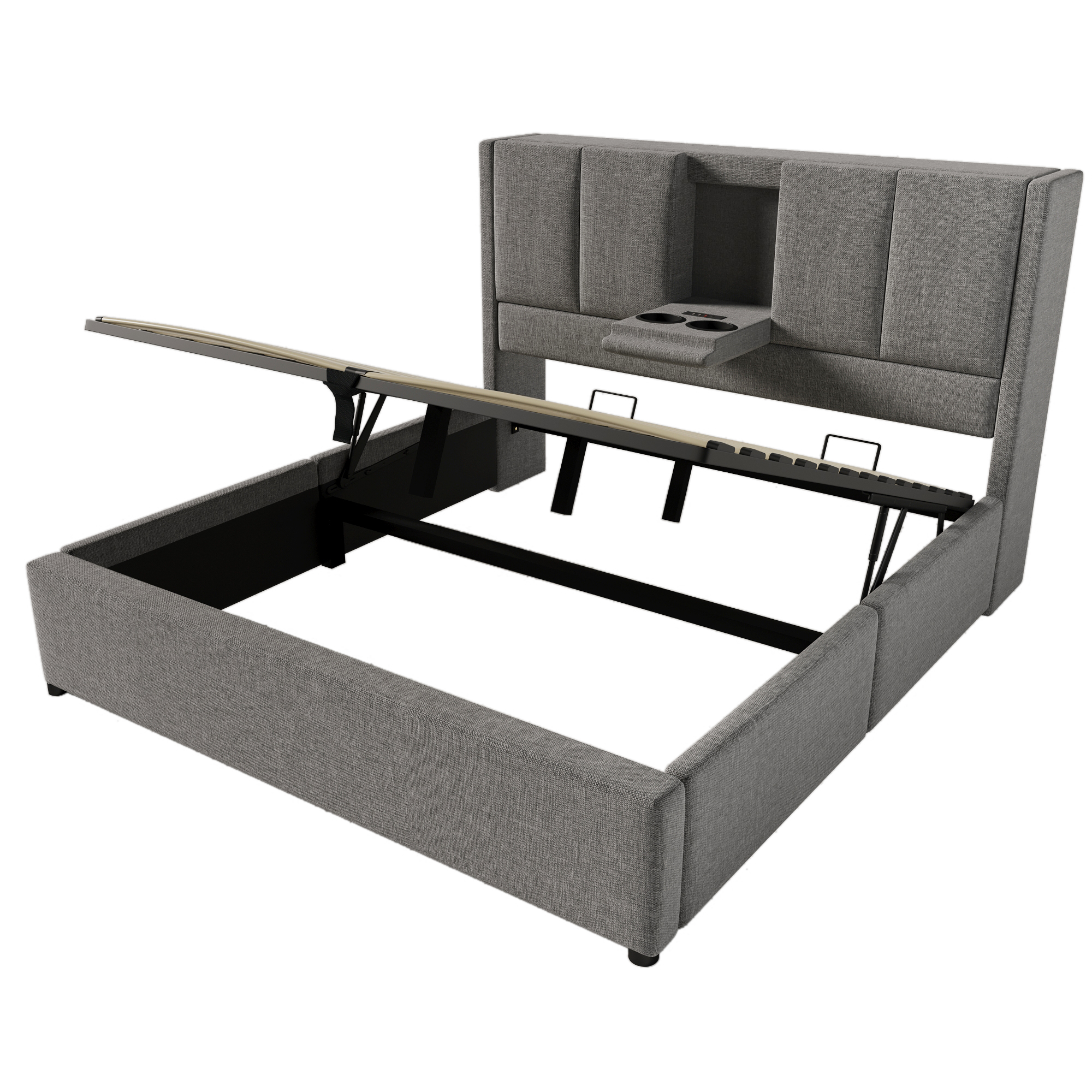 Polsterbett 140x200 cm Doppelbett mit verstecktem 