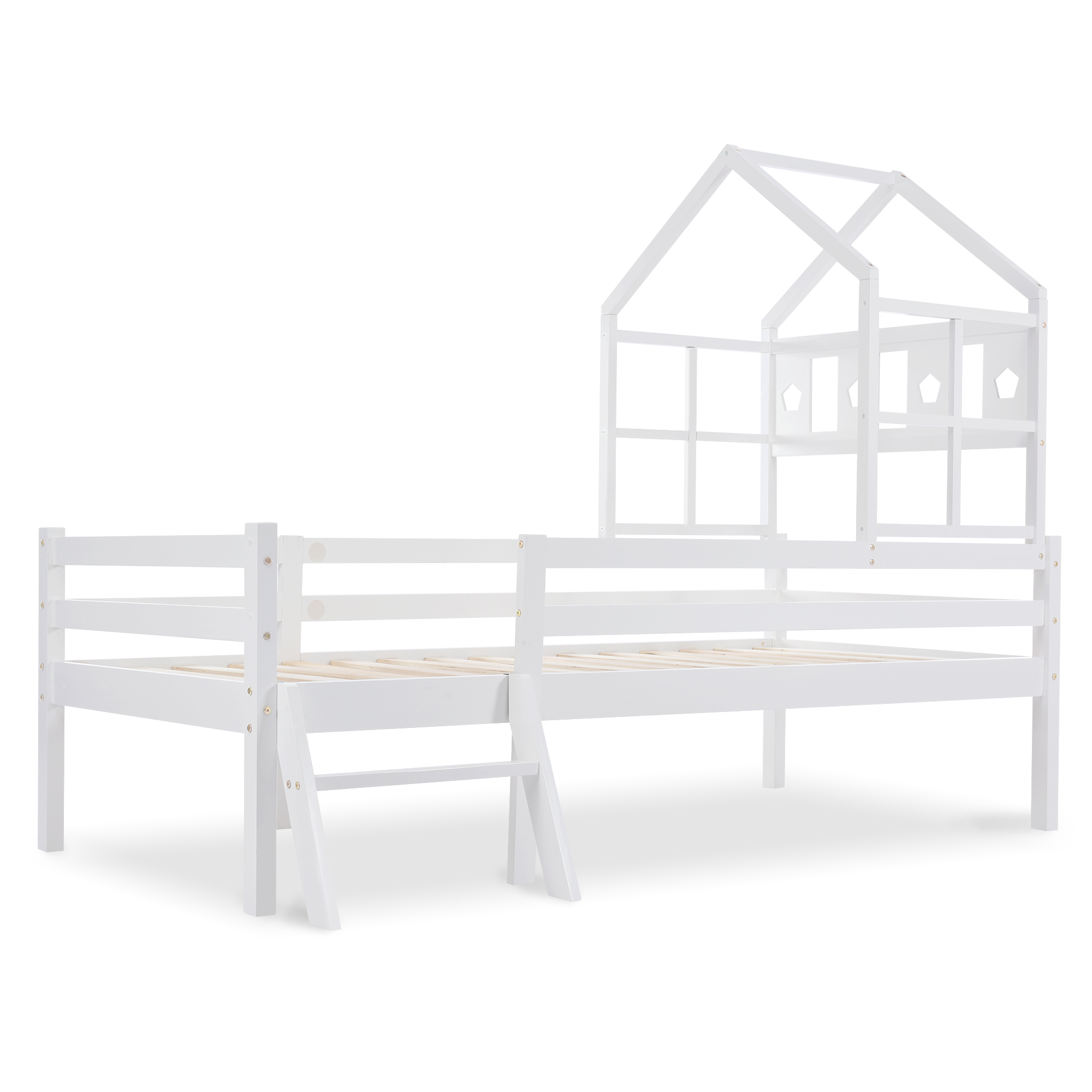 Lit enfant, avec tiroirs, 90 x 200 cm, bois massif, blanc - vue 6