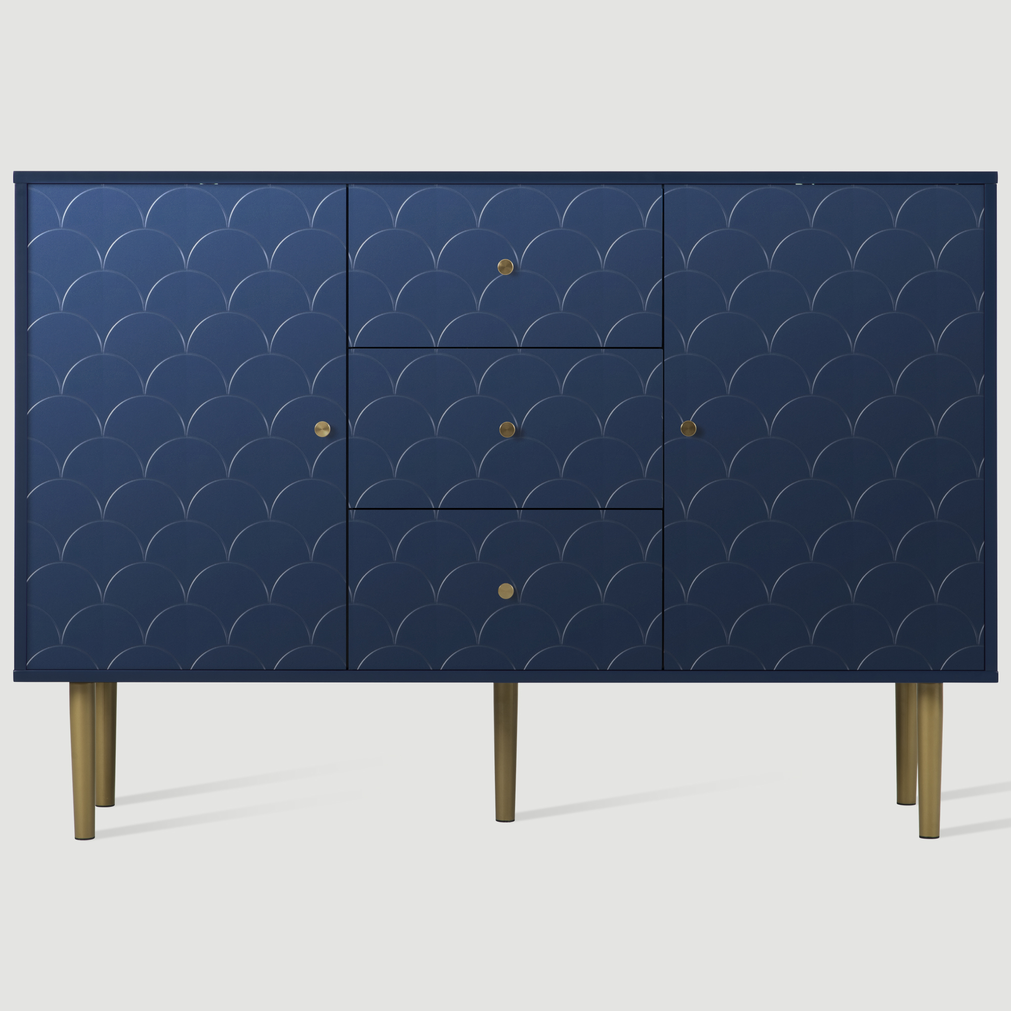 Commode, avec tiroirs, 120 x 40 x 83 cm, métal, bleu - vue 7