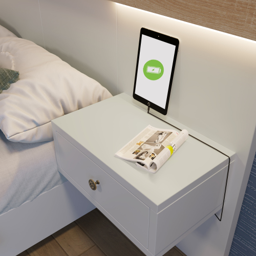 Tables de chevet LED avec tiroirs