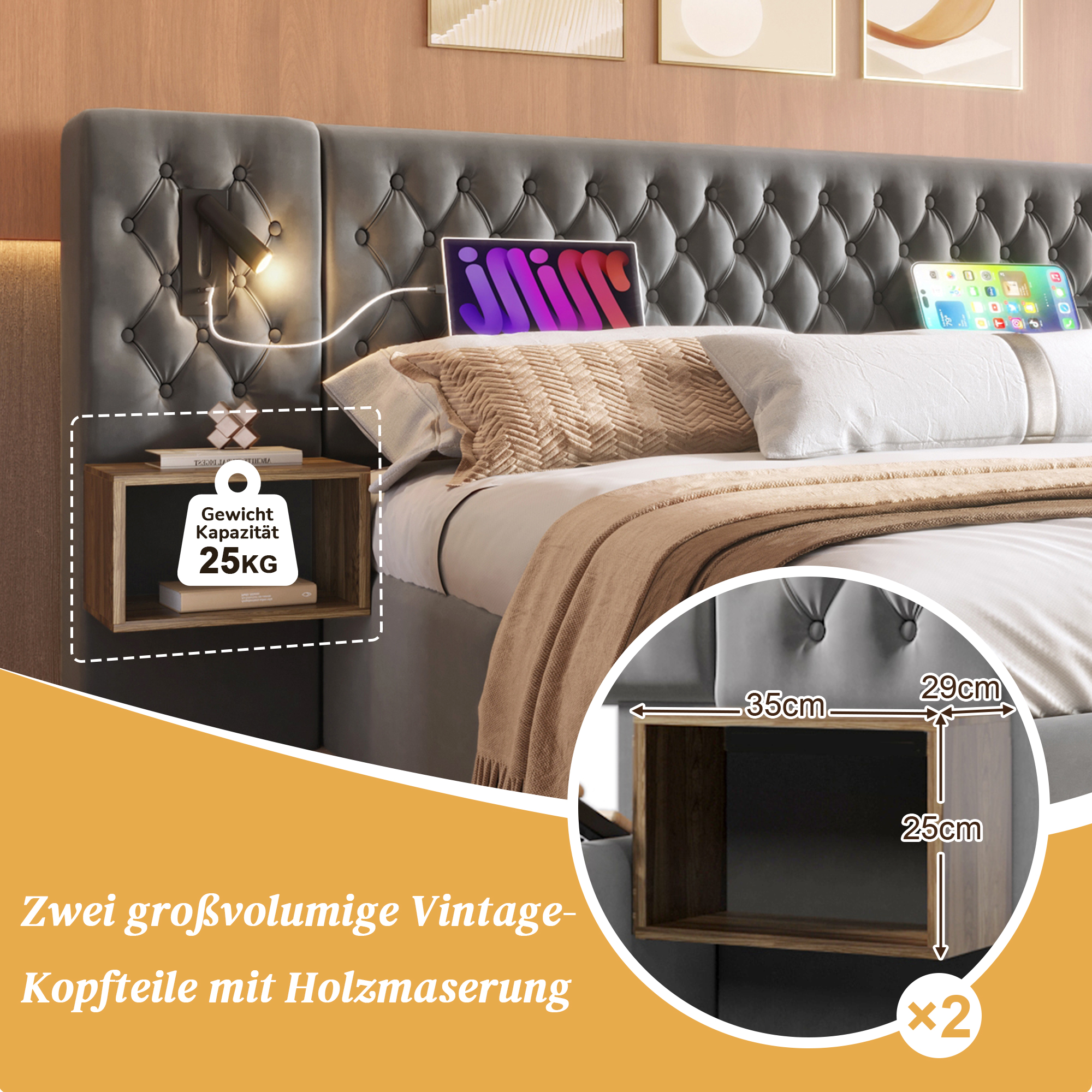 (=AB30260567G)Bettanlage Schlafzimmer Komplett Set