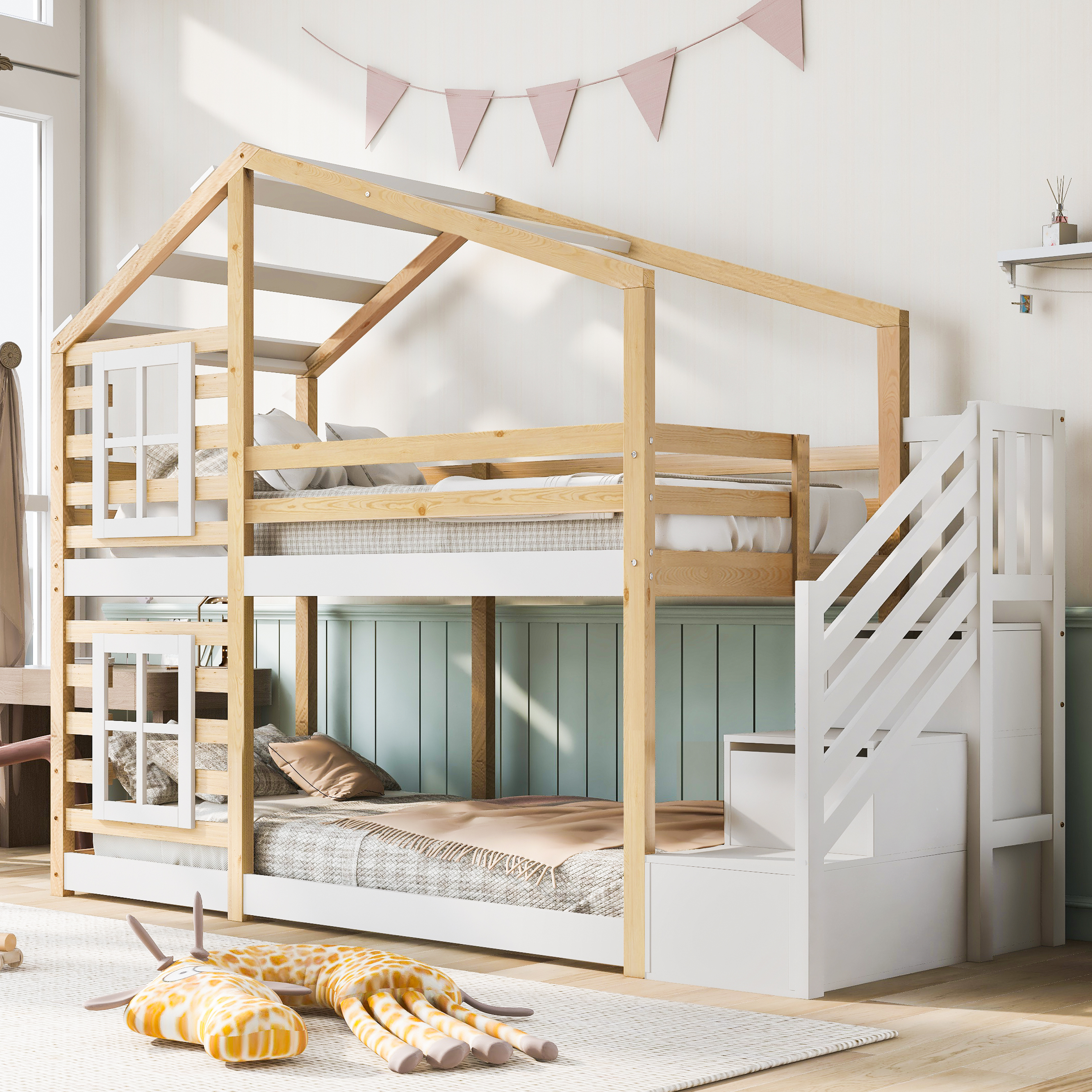 (=AB30604567W) Kinderbett Baumhaus 90 x 200 cm, Et
