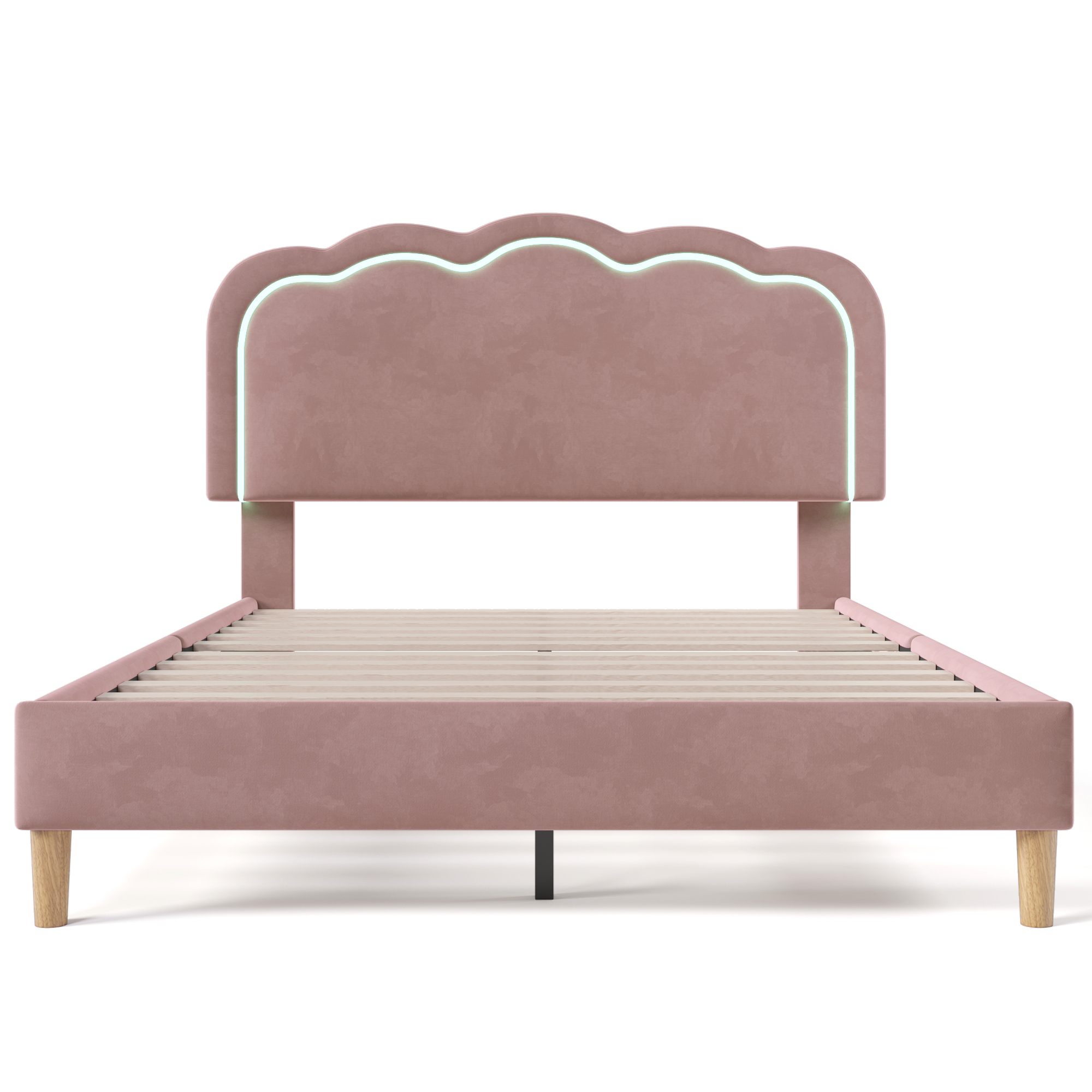 Polsterbett LED Doppelbett 140 x 200cm, Bettgestel