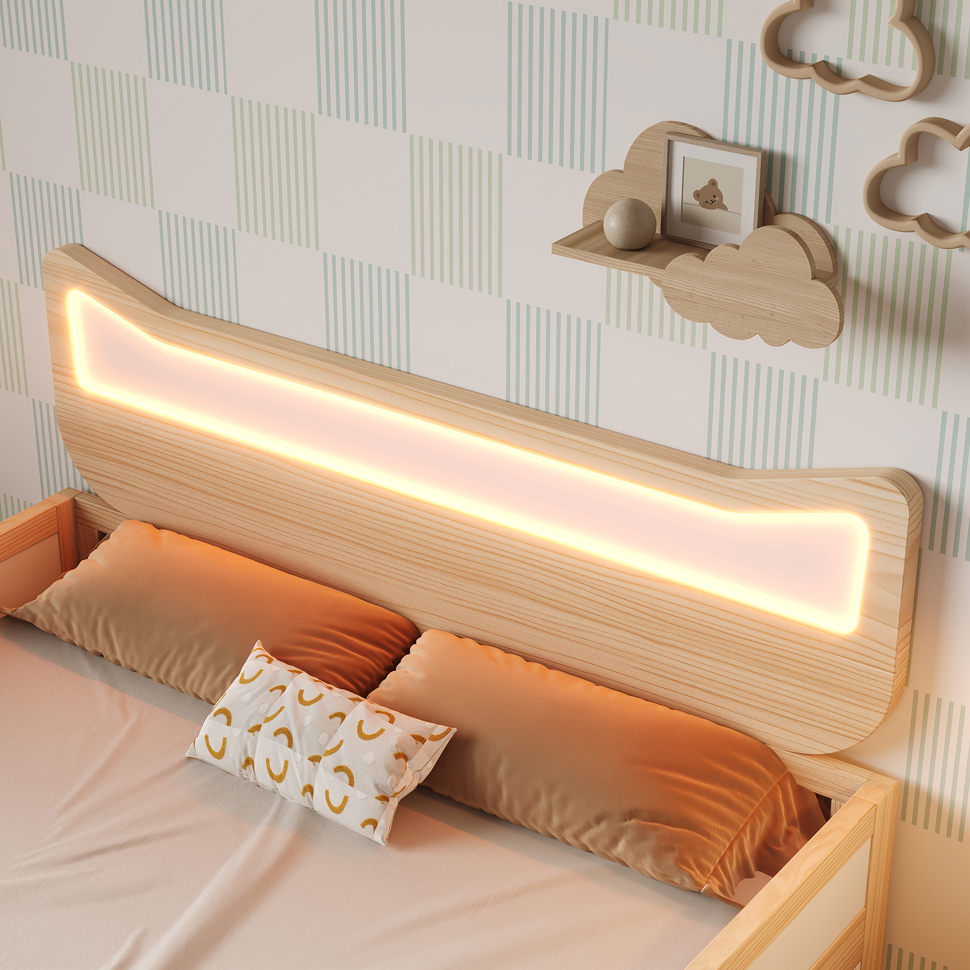 Tête de lit chat en bois