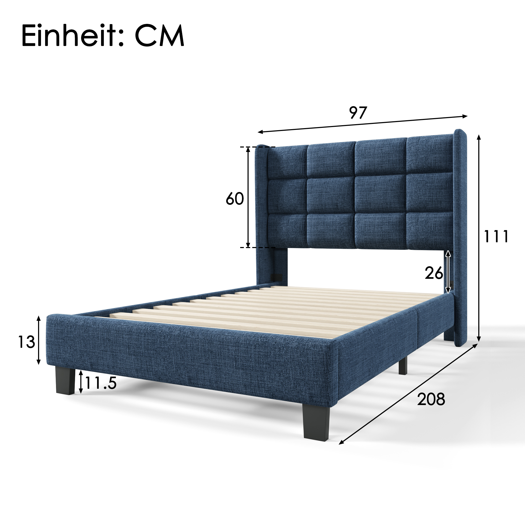 Modernes Design Polsterbett Mit seinem gepolsterte