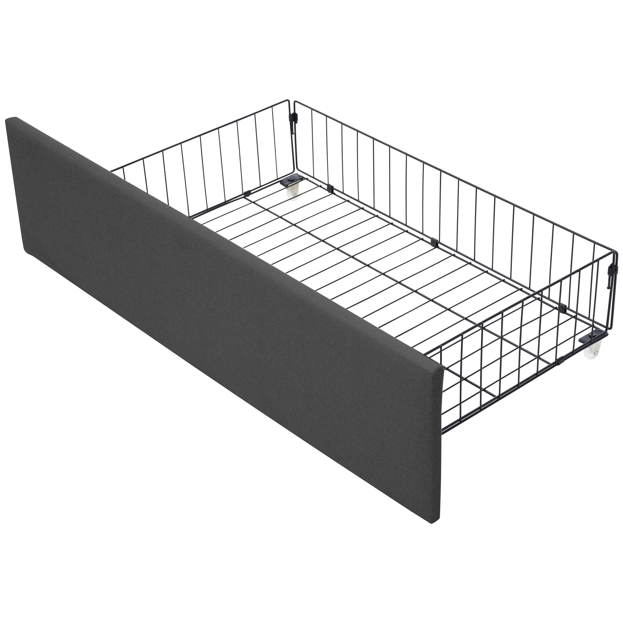 Polsterbett mit LED-Beleuchtung und 2 Schubladen,H