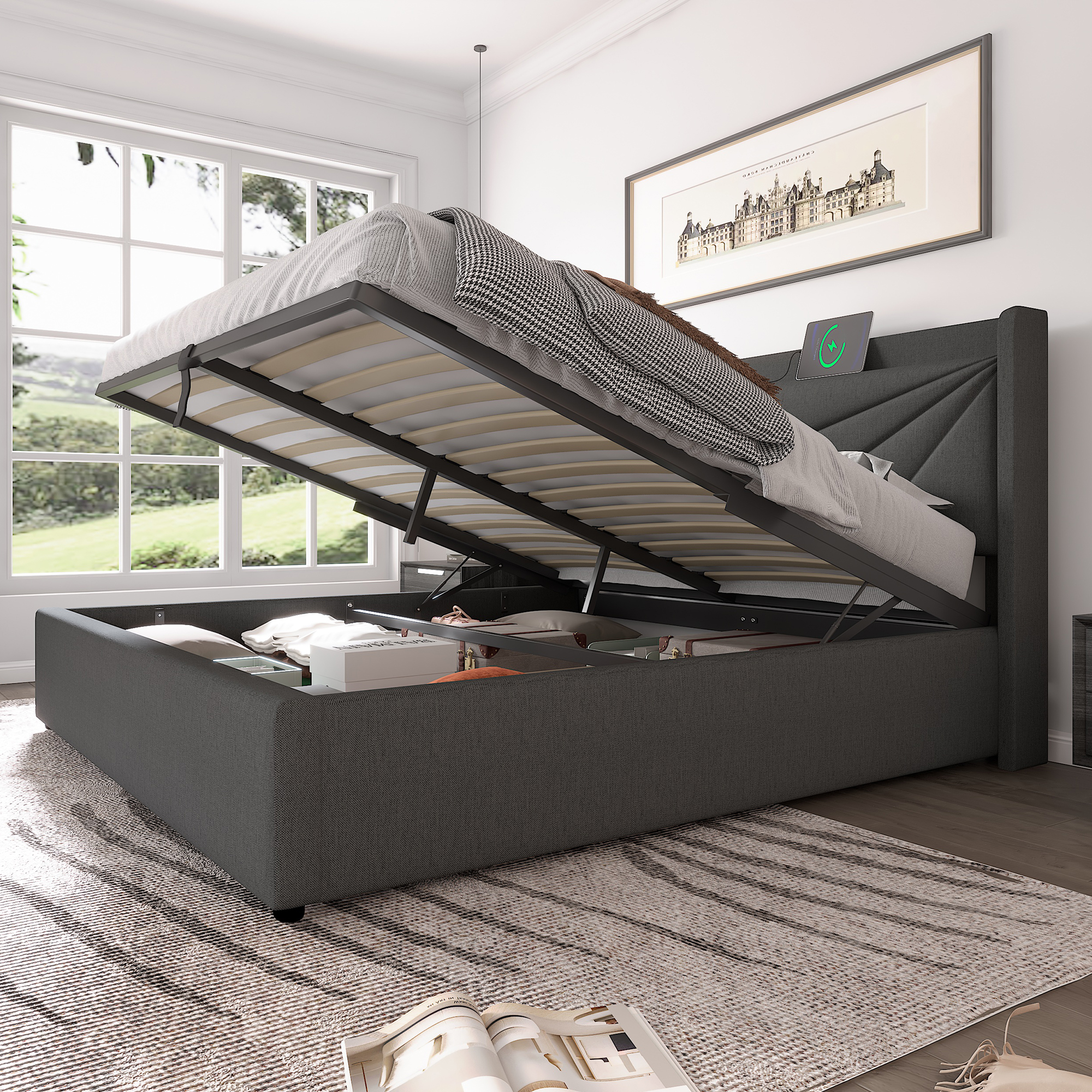 (=821415AAG)Polsterbett Doppelbett Stauraum Bettka