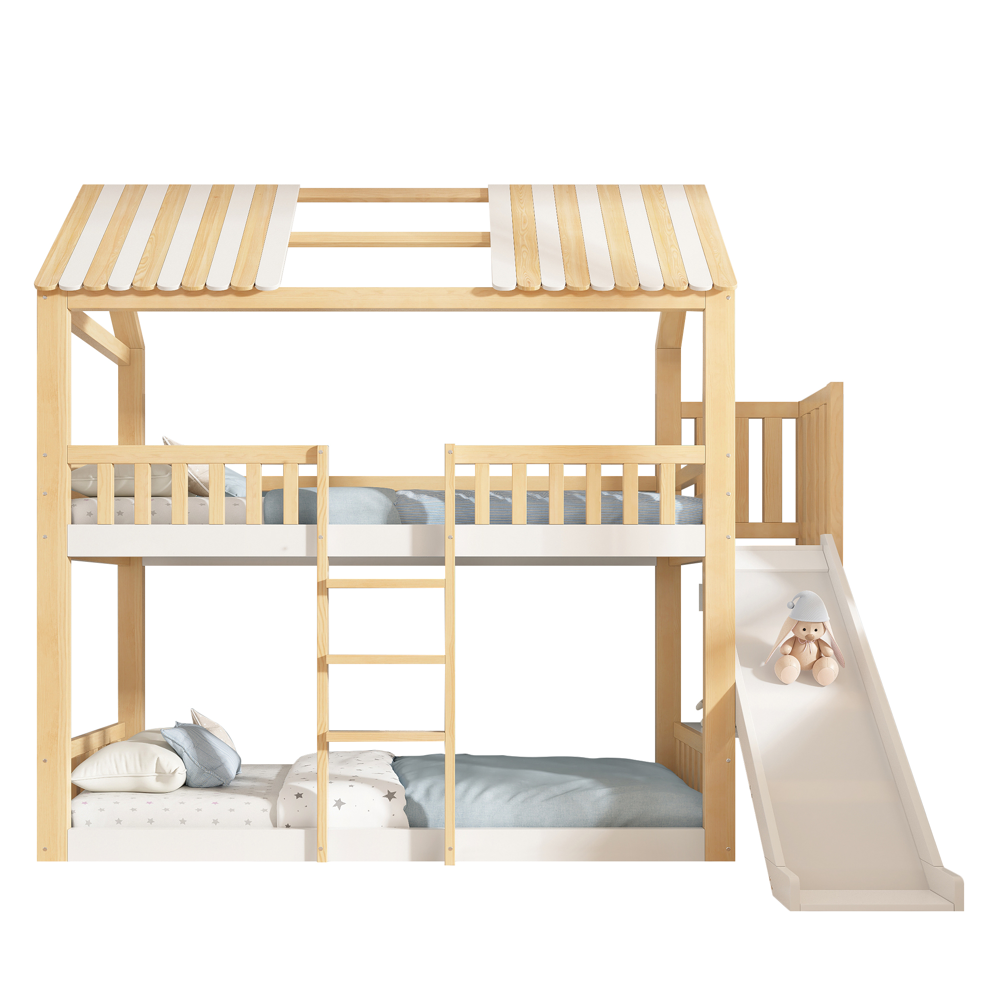 Lit enfant, 90 x 200 cm, bois, blanc - vue 2