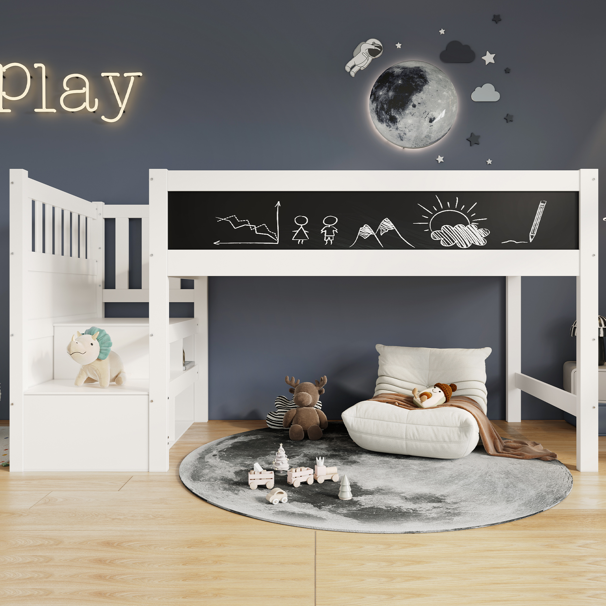 détail tableau interchangeable noir‑blanc