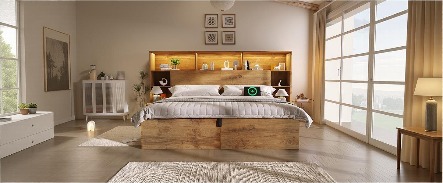 Détail du lit avec rangement