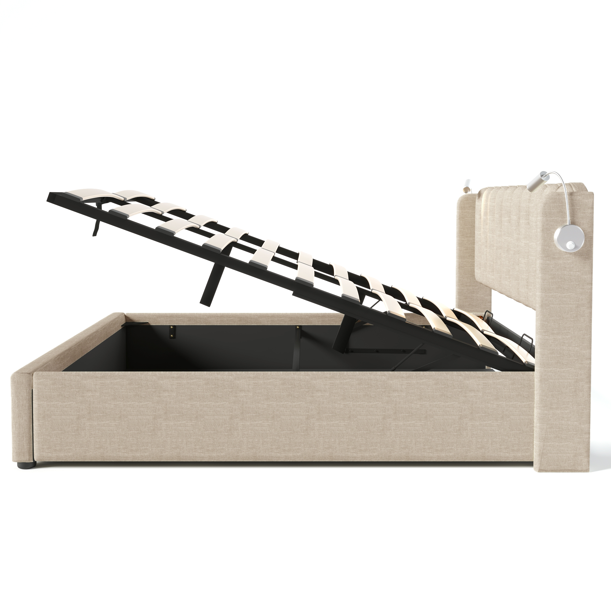 Polsterbett Doppelbett Leselicht mit Ladefunktion 