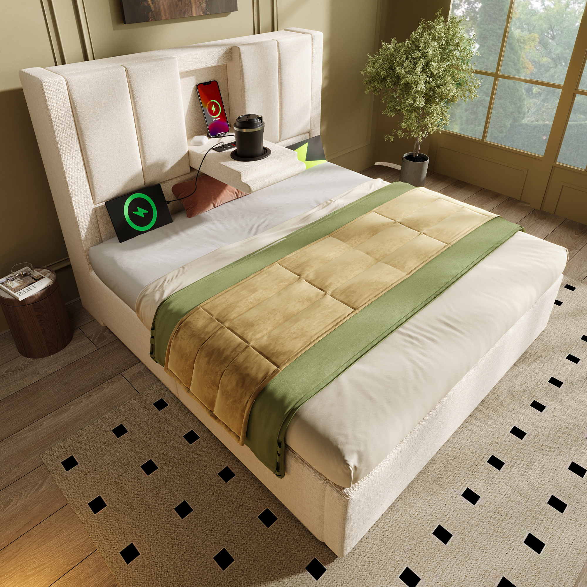 grand rangement sous lit pour vêtements saisonniers, chaussures, linge de lit