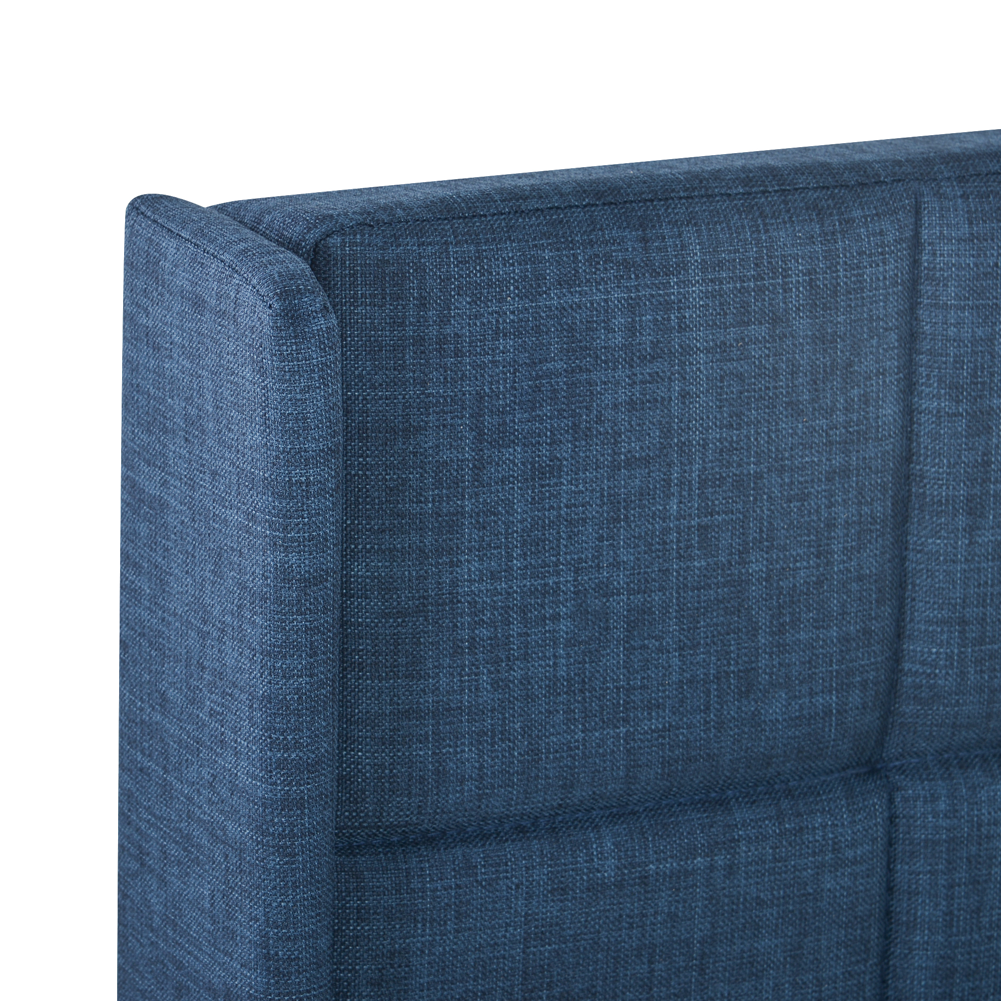 Lit rembourré classique en tissu bleu, tête de lit haute, pieds noirs, sommier à lattes bois inclus, design élégant intemporel, pour chambre, soutien confortable, lecture et repos, qualité durable - image 7