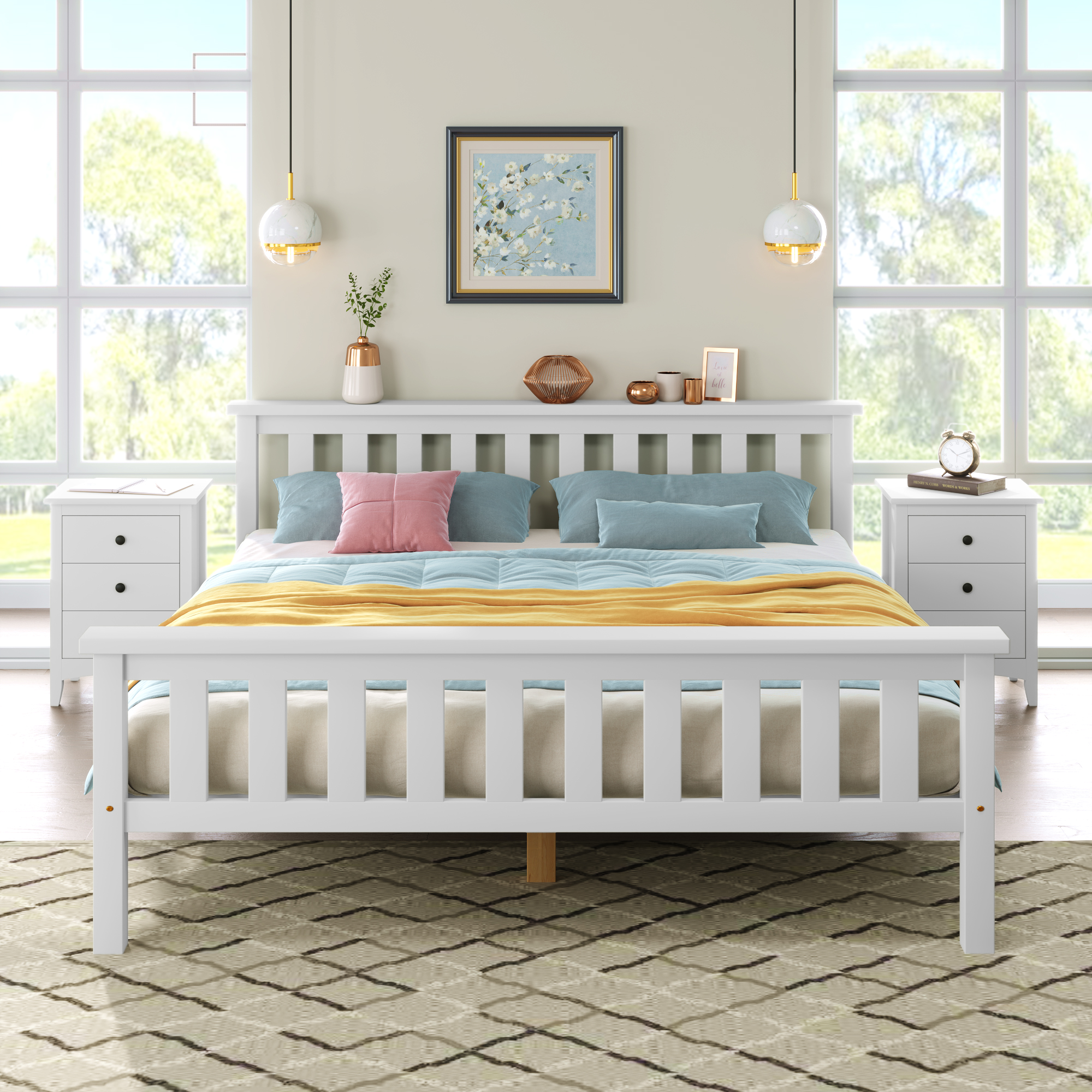 Doppelbett Holzbett 140 x 200 cm Massivholzbett mi