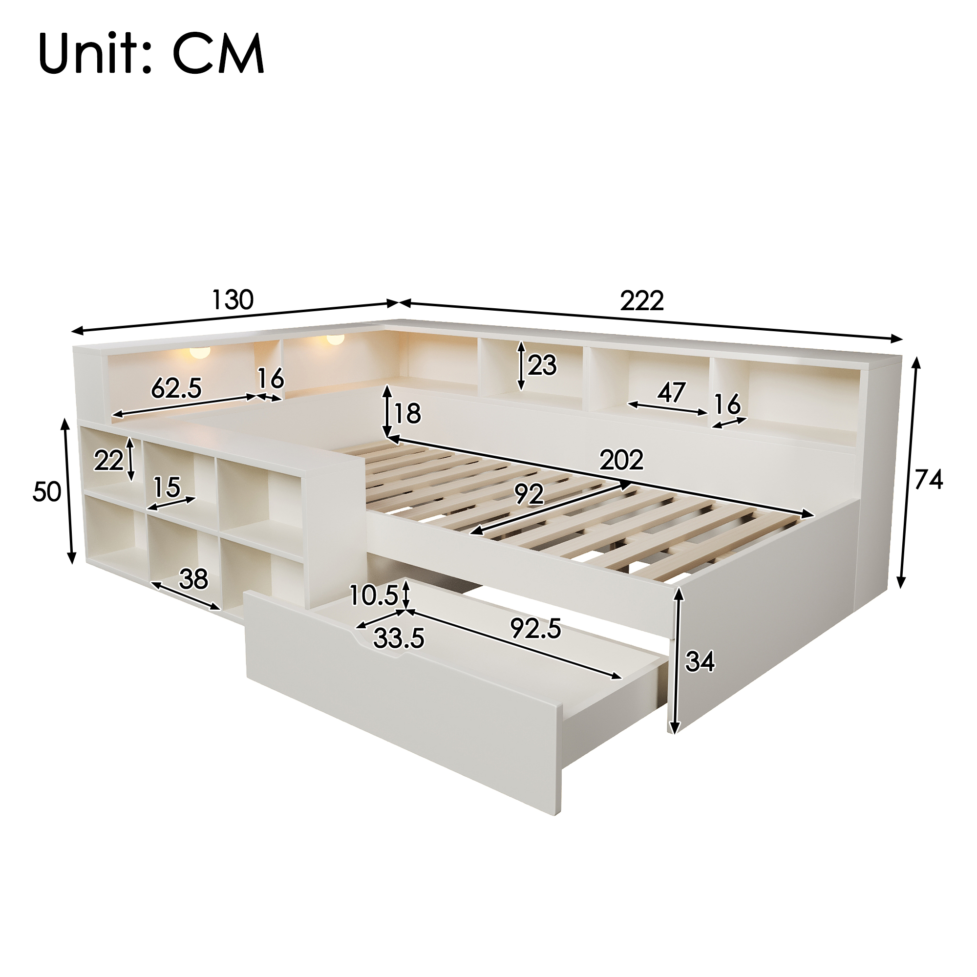 Dimensions du lit banquette