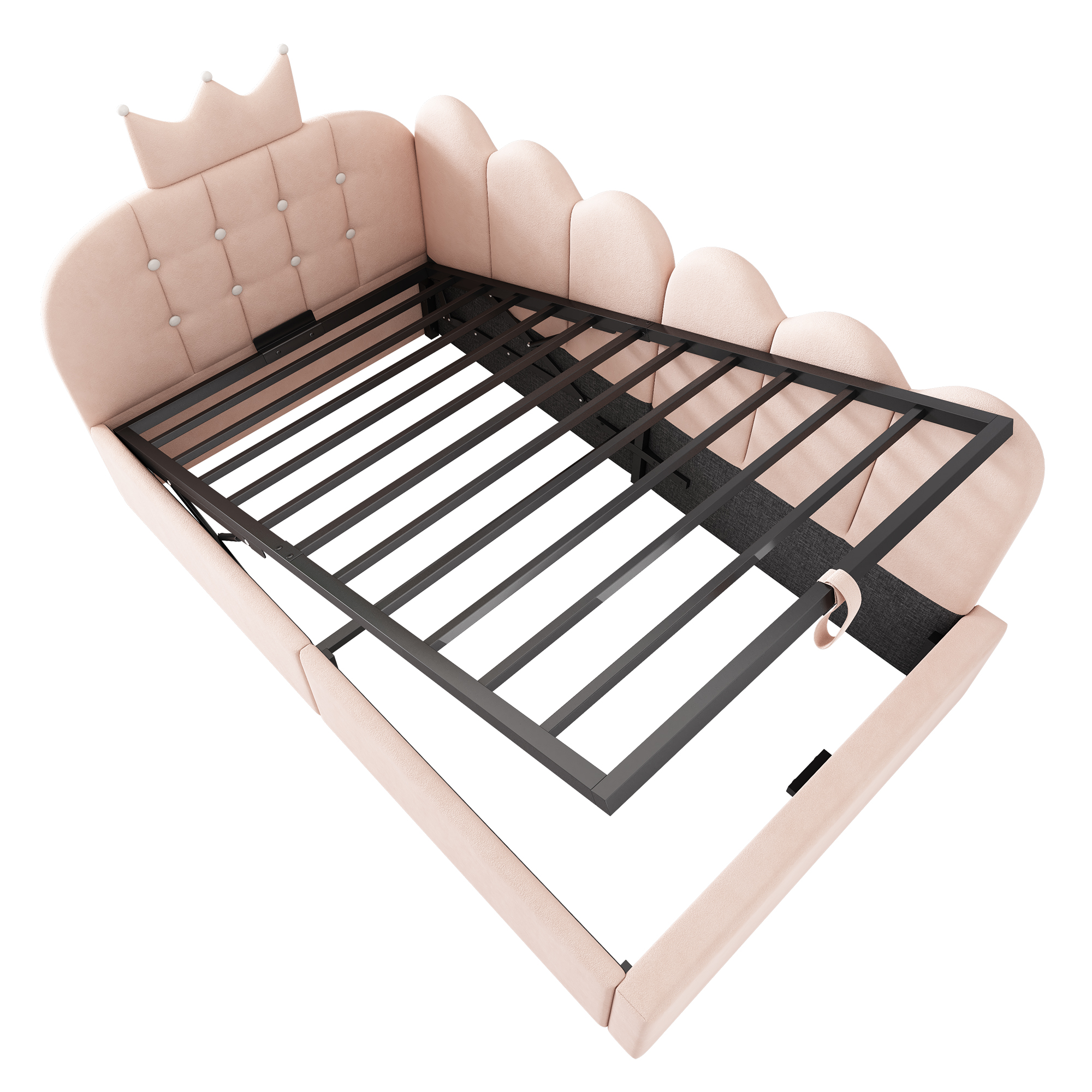 Banquette lit design rose couronne