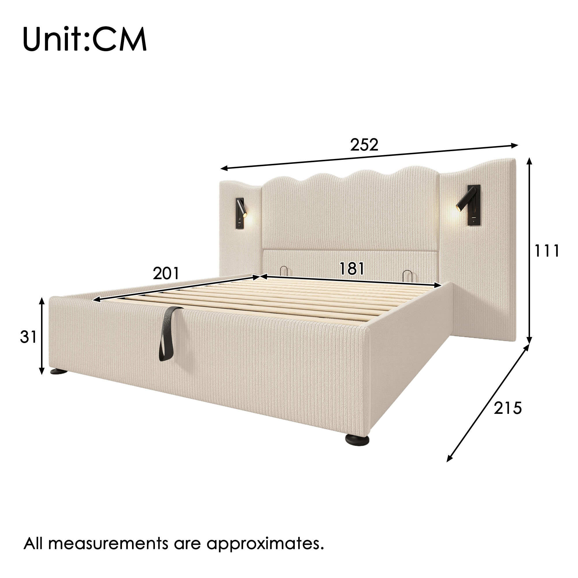 (=AB30748123C)Polsterbett Doppelbett 180×200 mit L
