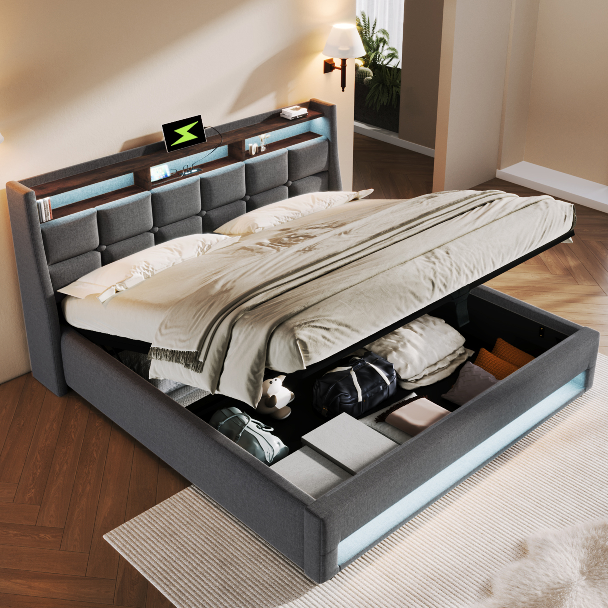 butoirs à la tête‑de‑lit empêchent le matelas de glisser