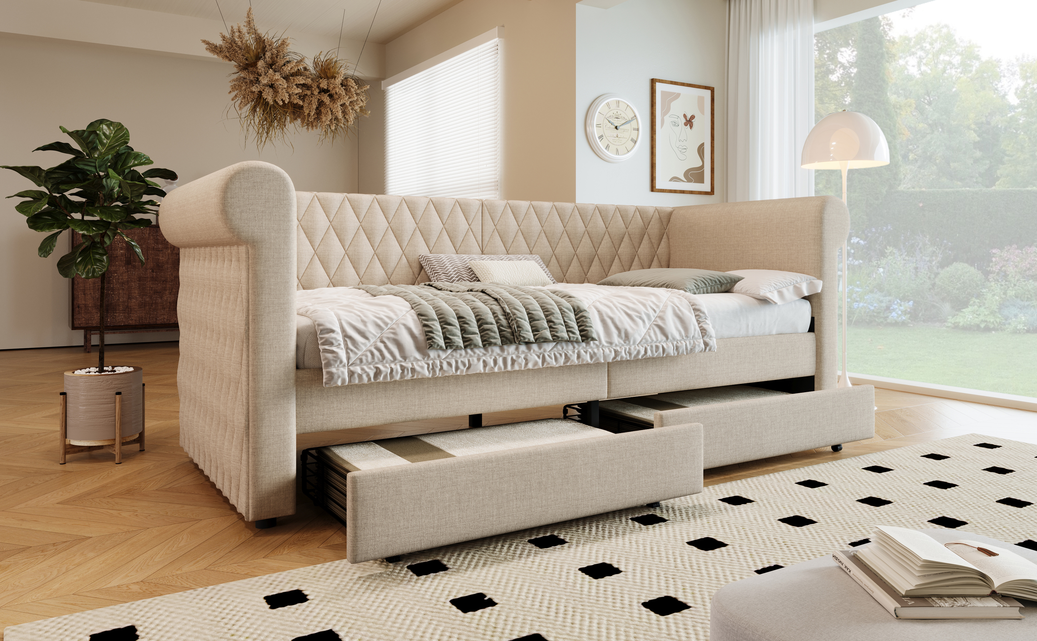 Détail du lit banquette