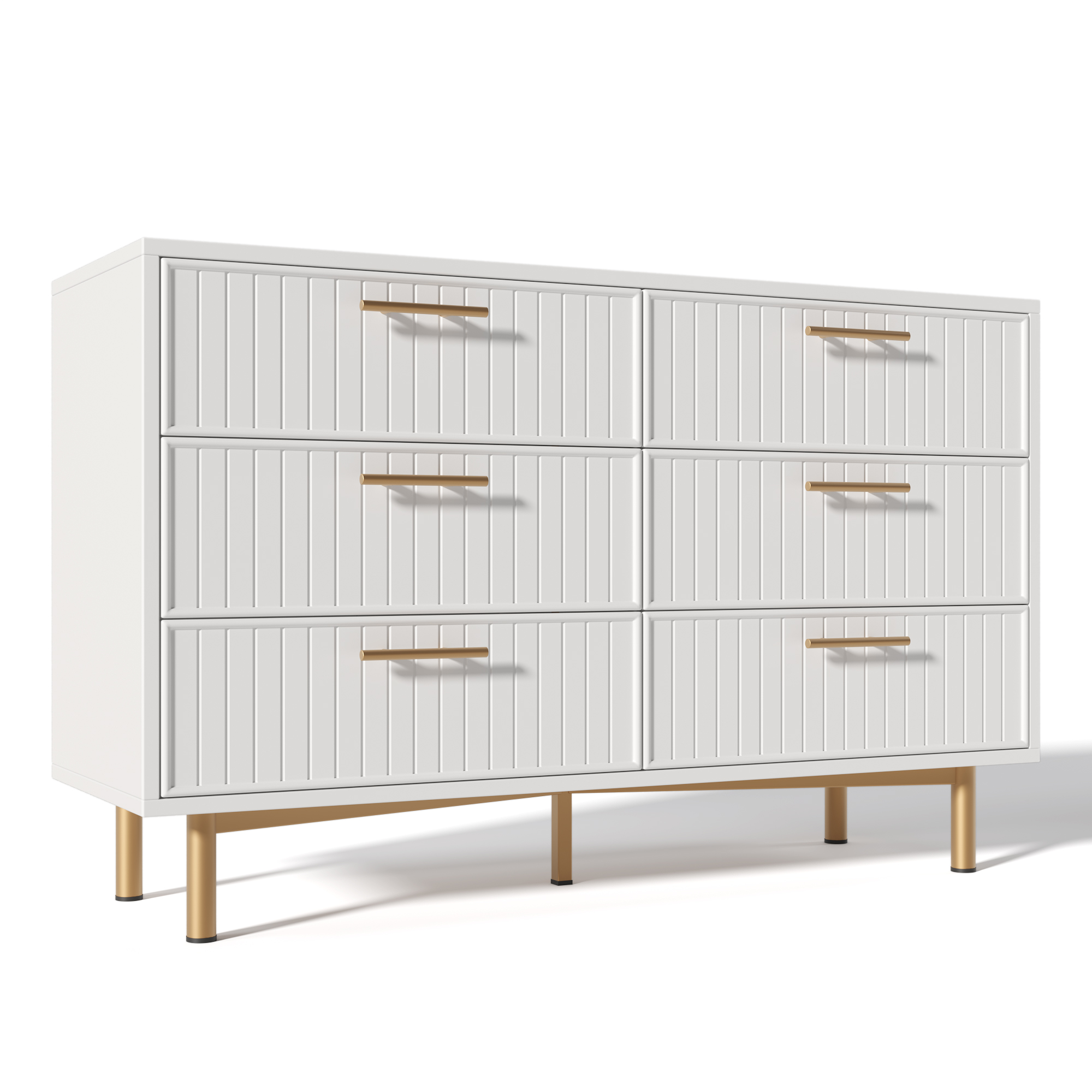 Meuble de rangement, avec tiroirs, 120 x 75 x 40 cm, panneaux de particules, blanc - vue 6