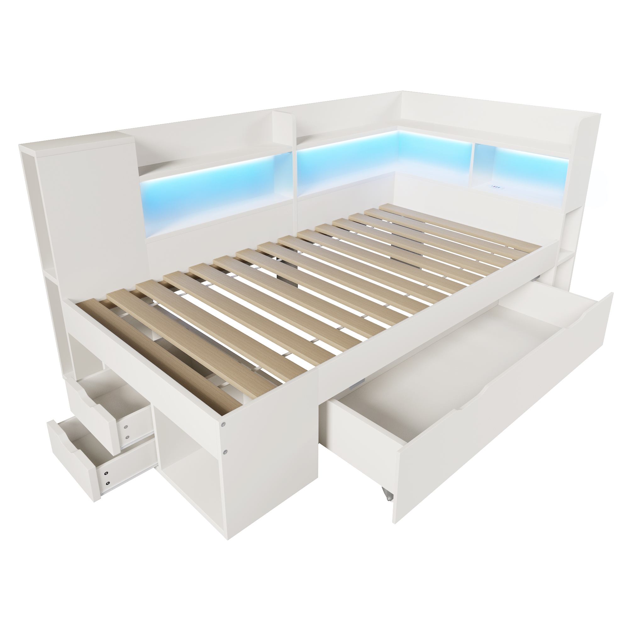 Lit design blanc moderne