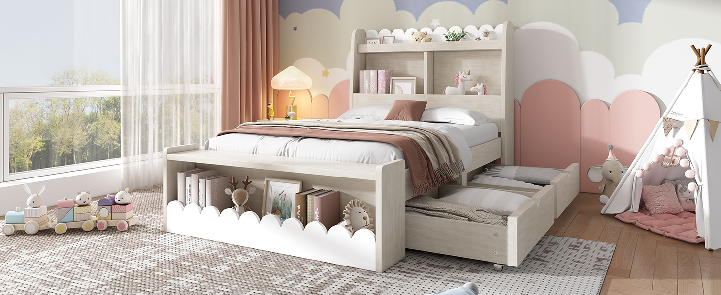 Détail du lit avec rangement