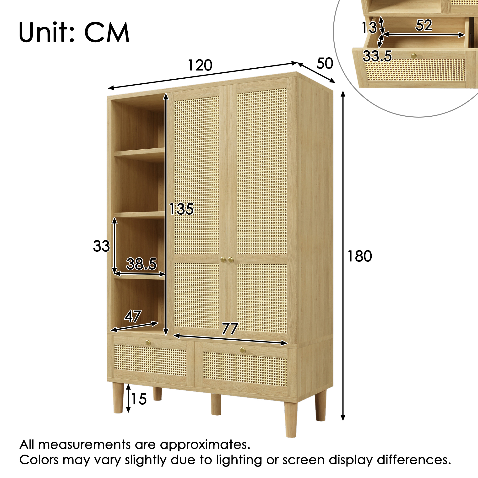 Armoire rotin style champêtre