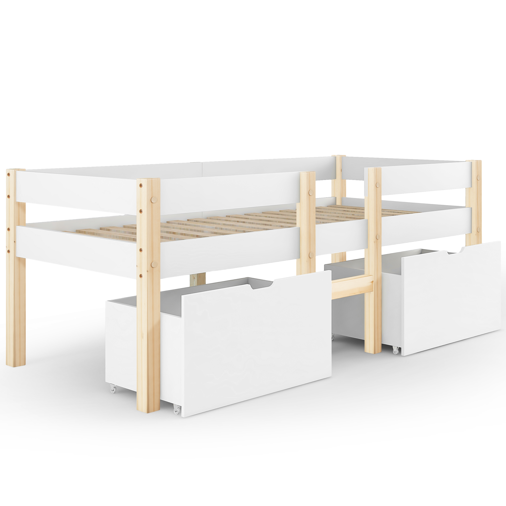 Mini lit mezzanine enfant en pin massif, style scandinave, pour jouer et dormir, construction stable, charme rétro, pour chambre d'enfant, stimule imagination, sécurité et durabilité, design naturel - image 7