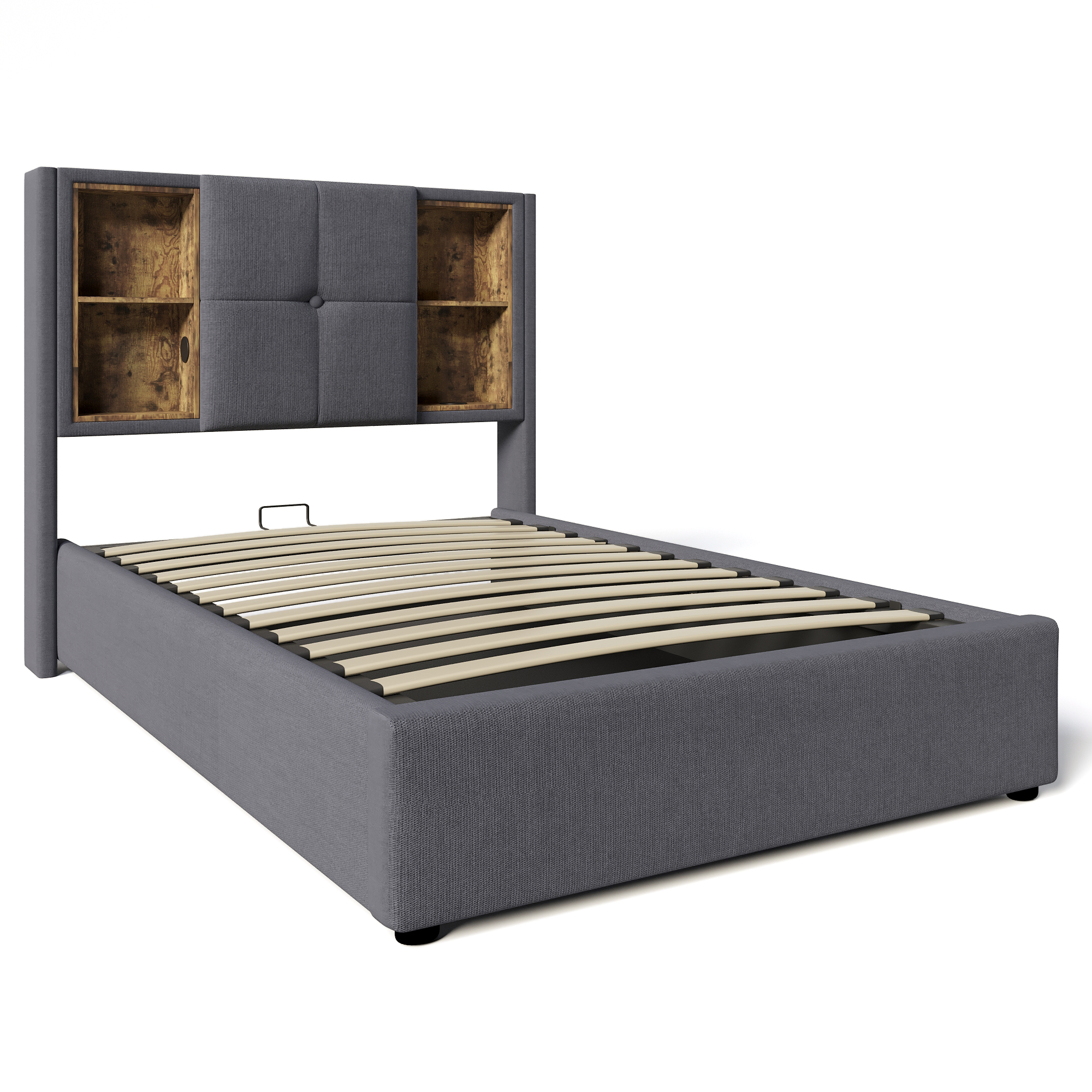 Einzelbett  mit Kabellosem Laden USB C, Polsterbet