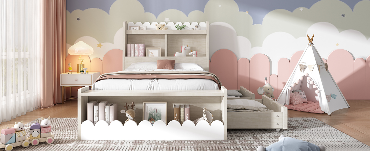 Détail du lit avec rangement