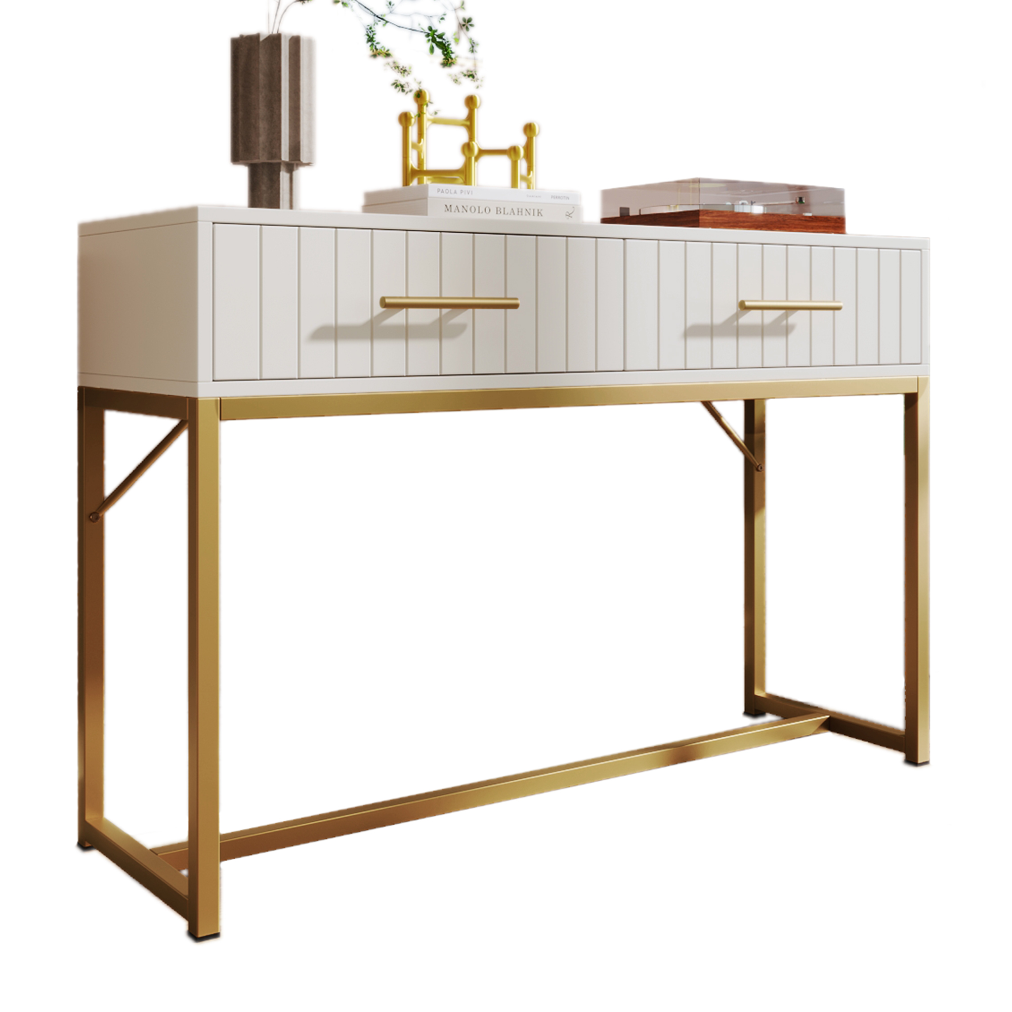 Meuble de rangement, avec tiroirs, 100 x 75 x 45 cm, panneaux de particules, blanc - vue 6