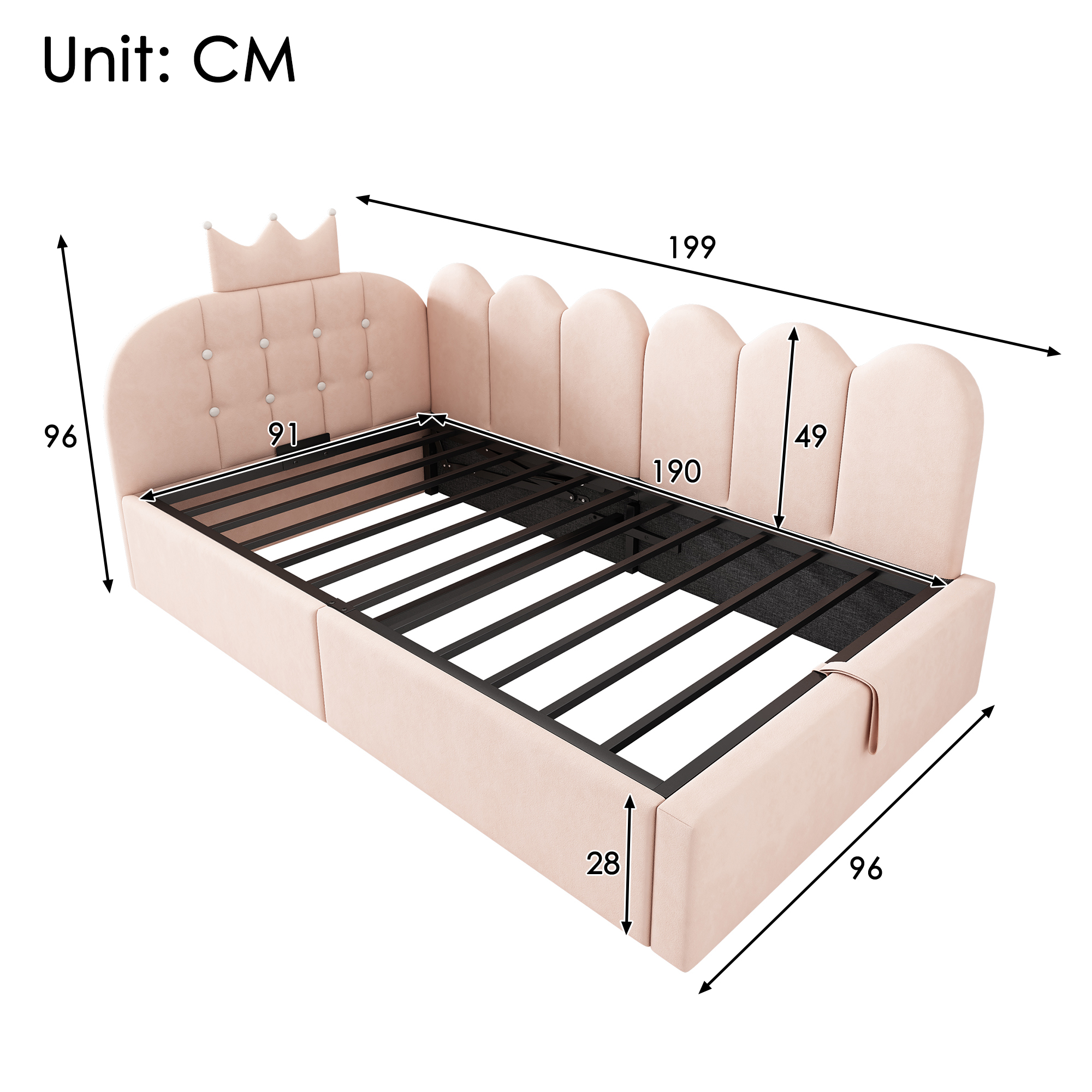 Dimensions banquette lit 90x190cm