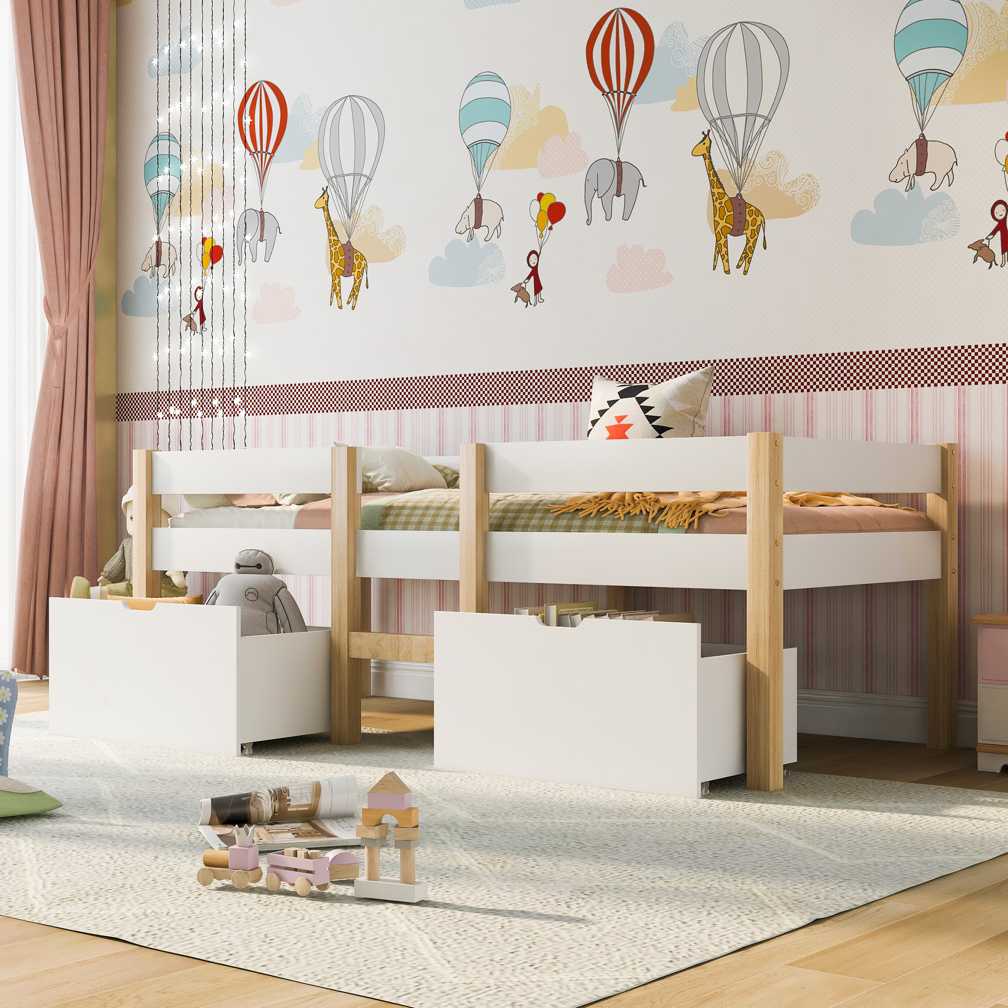 Mini lit mezzanine enfant en pin massif, style scandinave, pour jouer et dormir, construction stable, charme rétro, pour chambre d'enfant, stimule imagination, sécurité et durabilité, design naturel - image 10