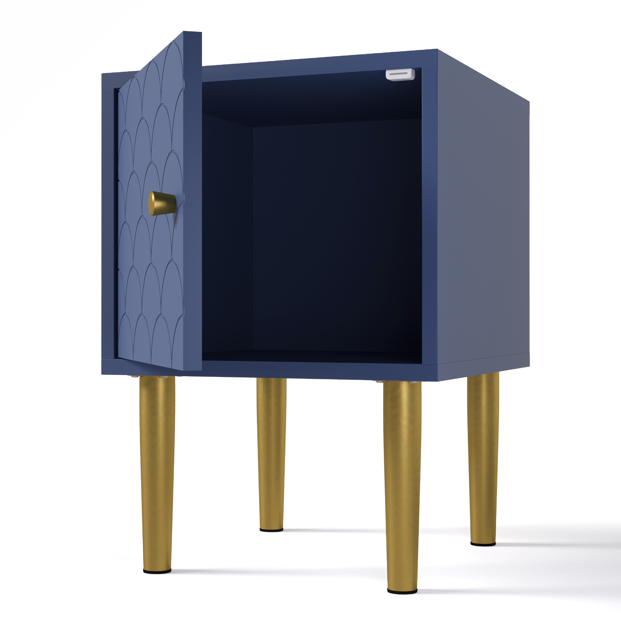 Table de chevet, 35 x 35 x 51 cm, bois, bleu - vue 3