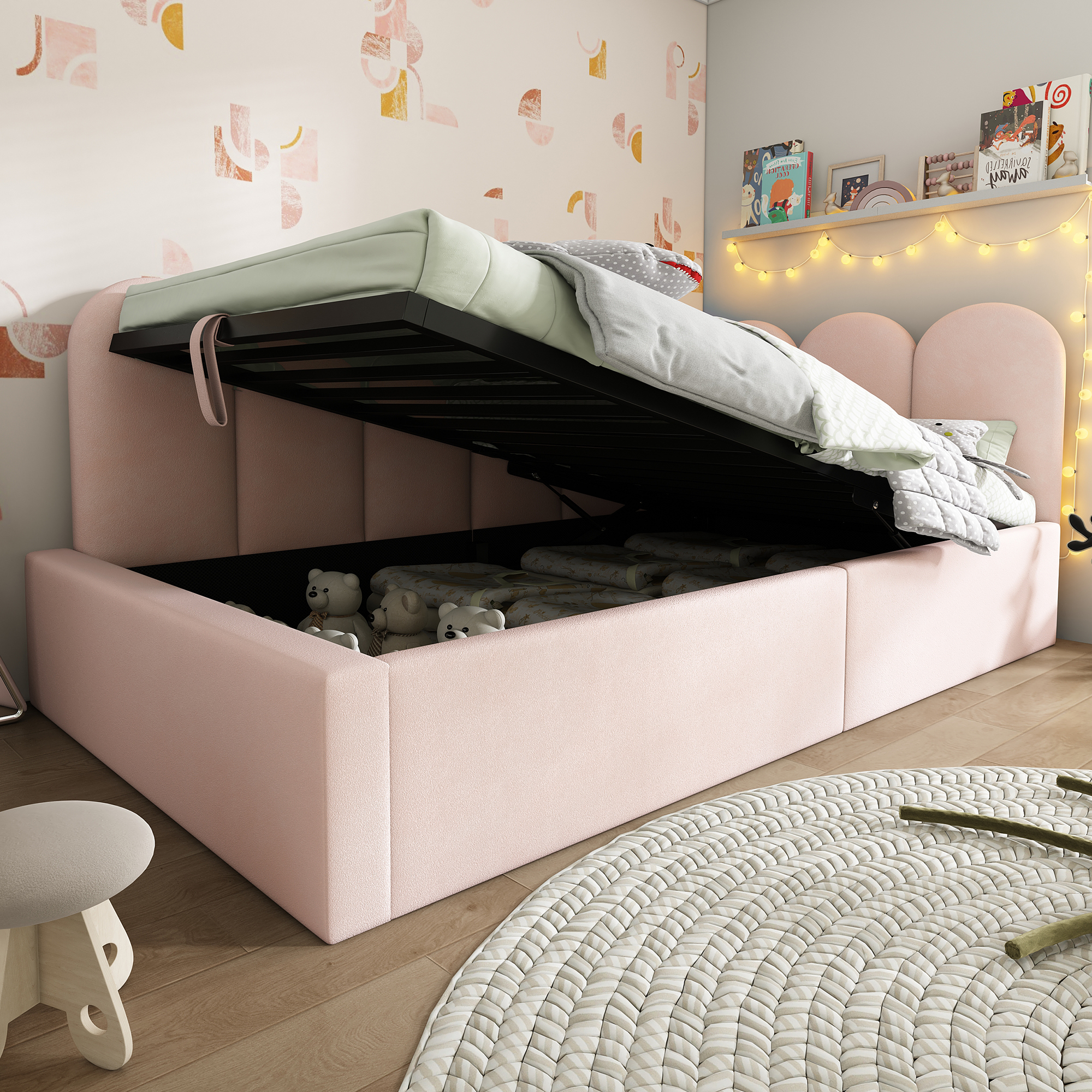 Banquette lit moderne rose