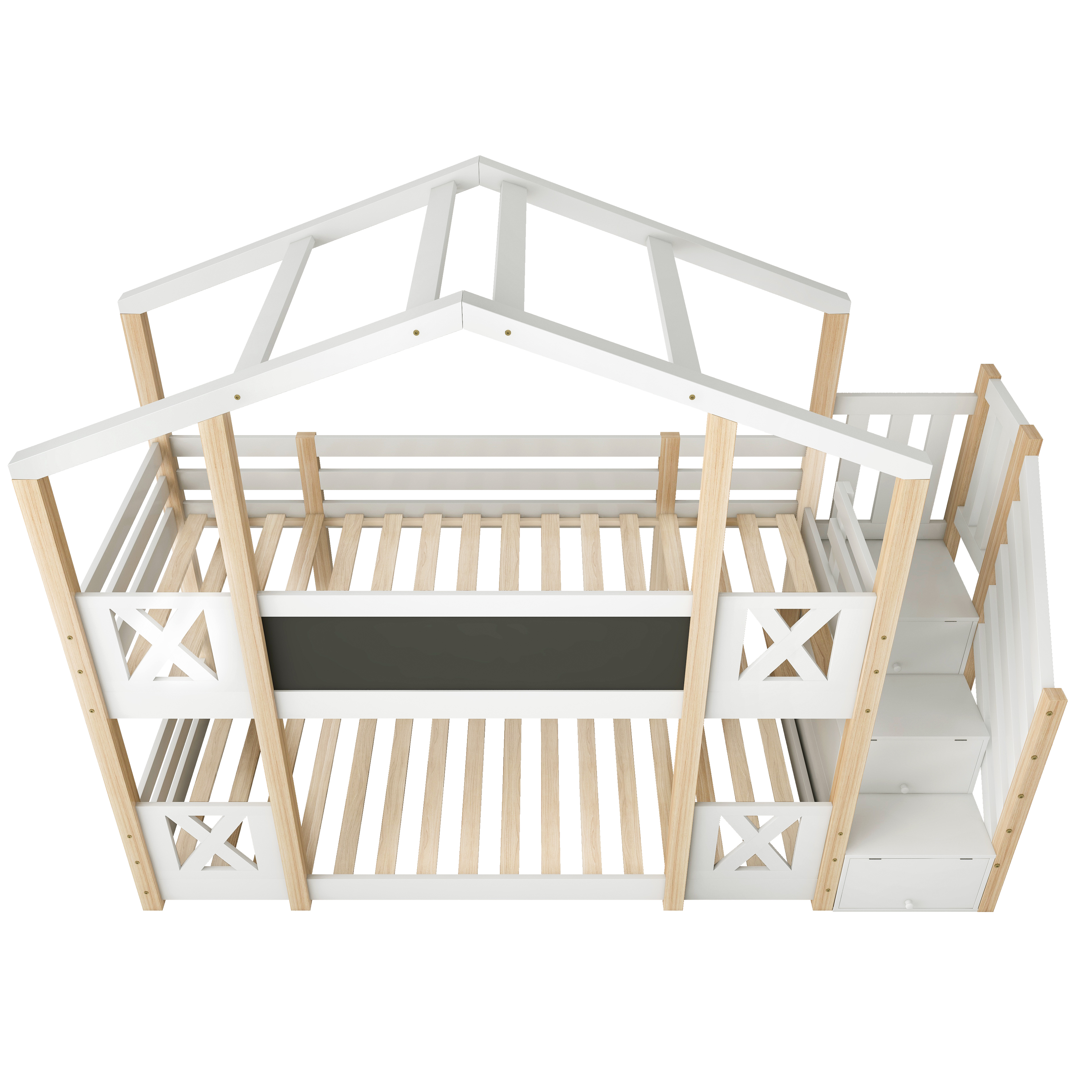 Lit enfant, 90 x 200 cm, bois, blanc - vue 6