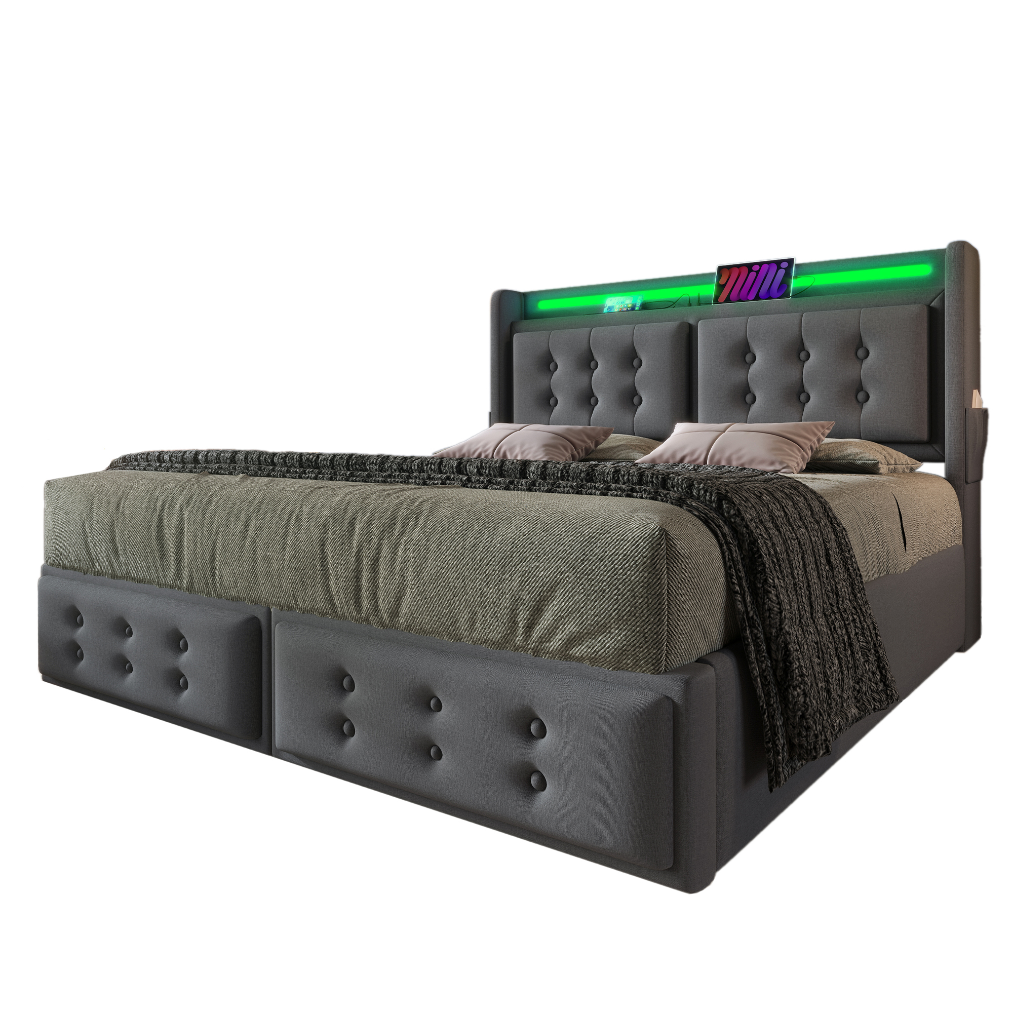 doublure feutre anti‑poussière sous lit