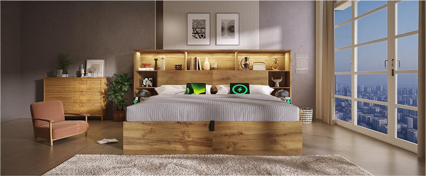 Détail du lit avec rangement