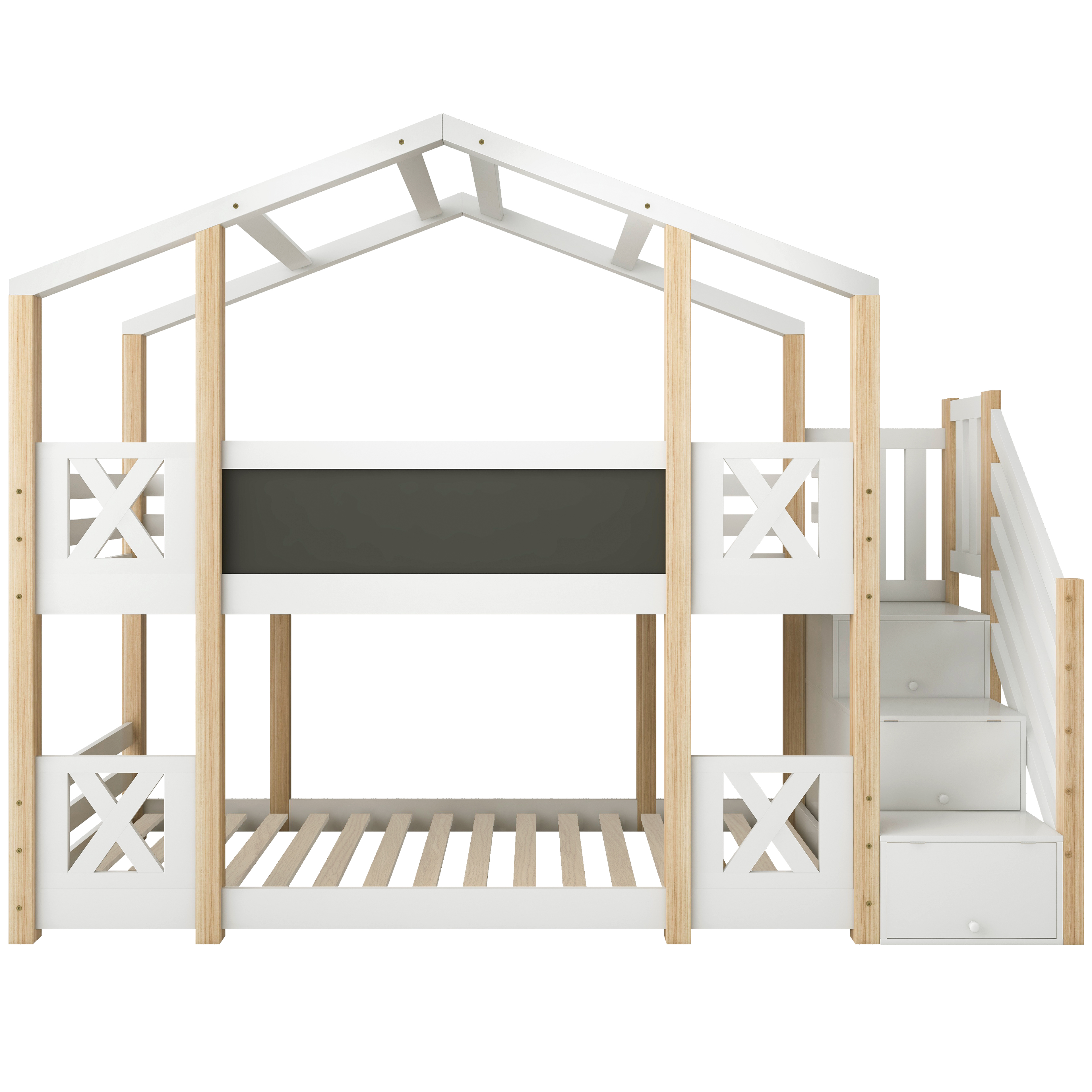Lit enfant, 90 x 200 cm, bois, blanc - vue 5