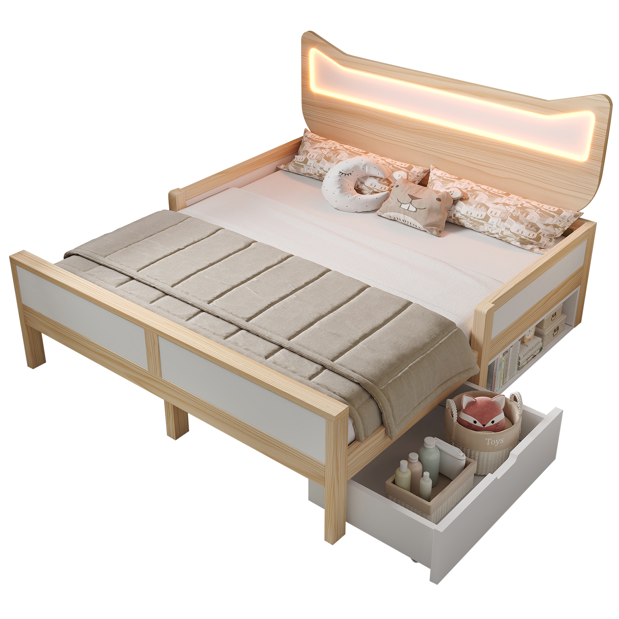 Lit enfant avec rangement et LED