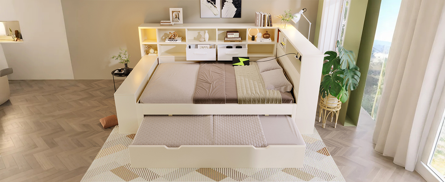 Détail du lit avec rangement