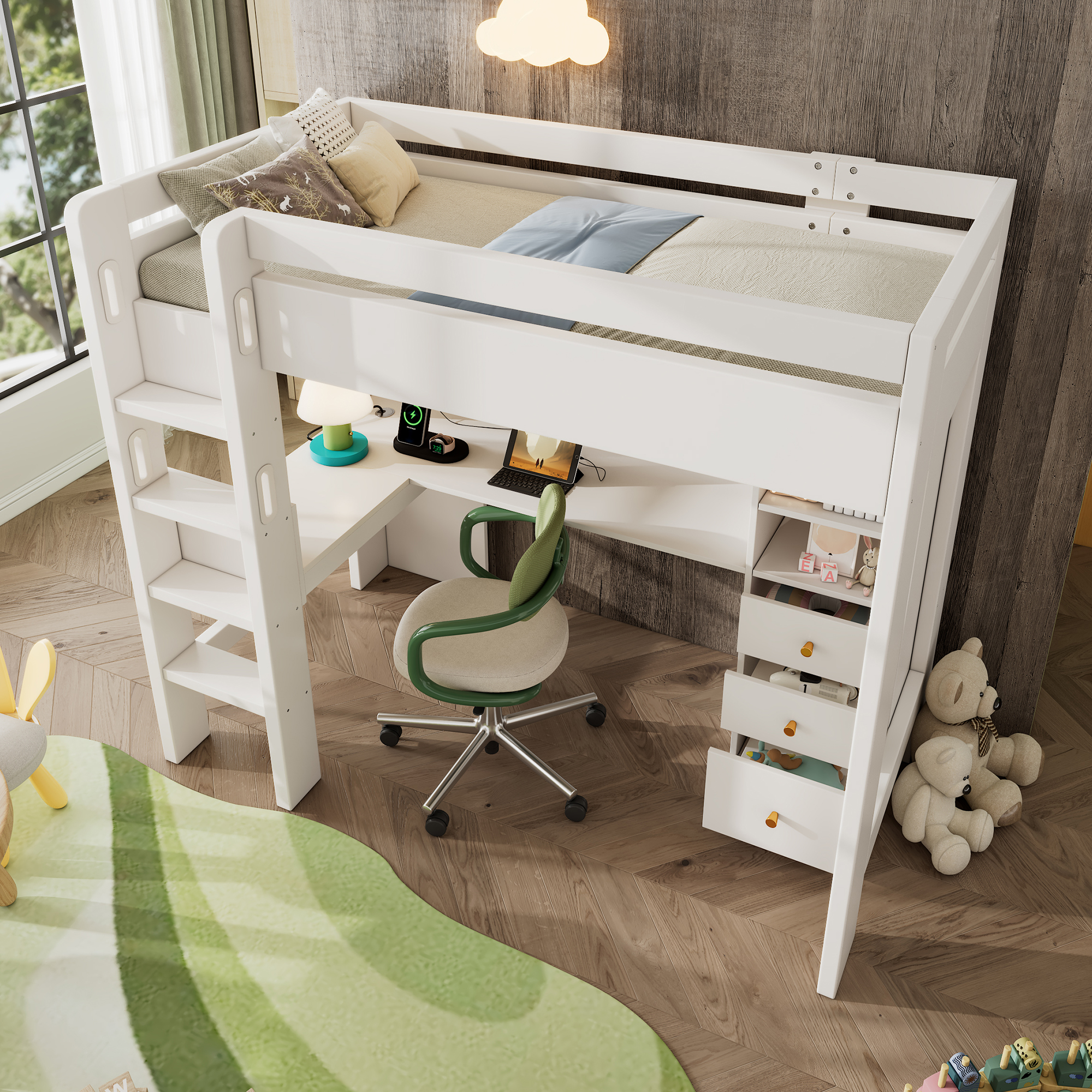 Des rangements organisés autour du couchage