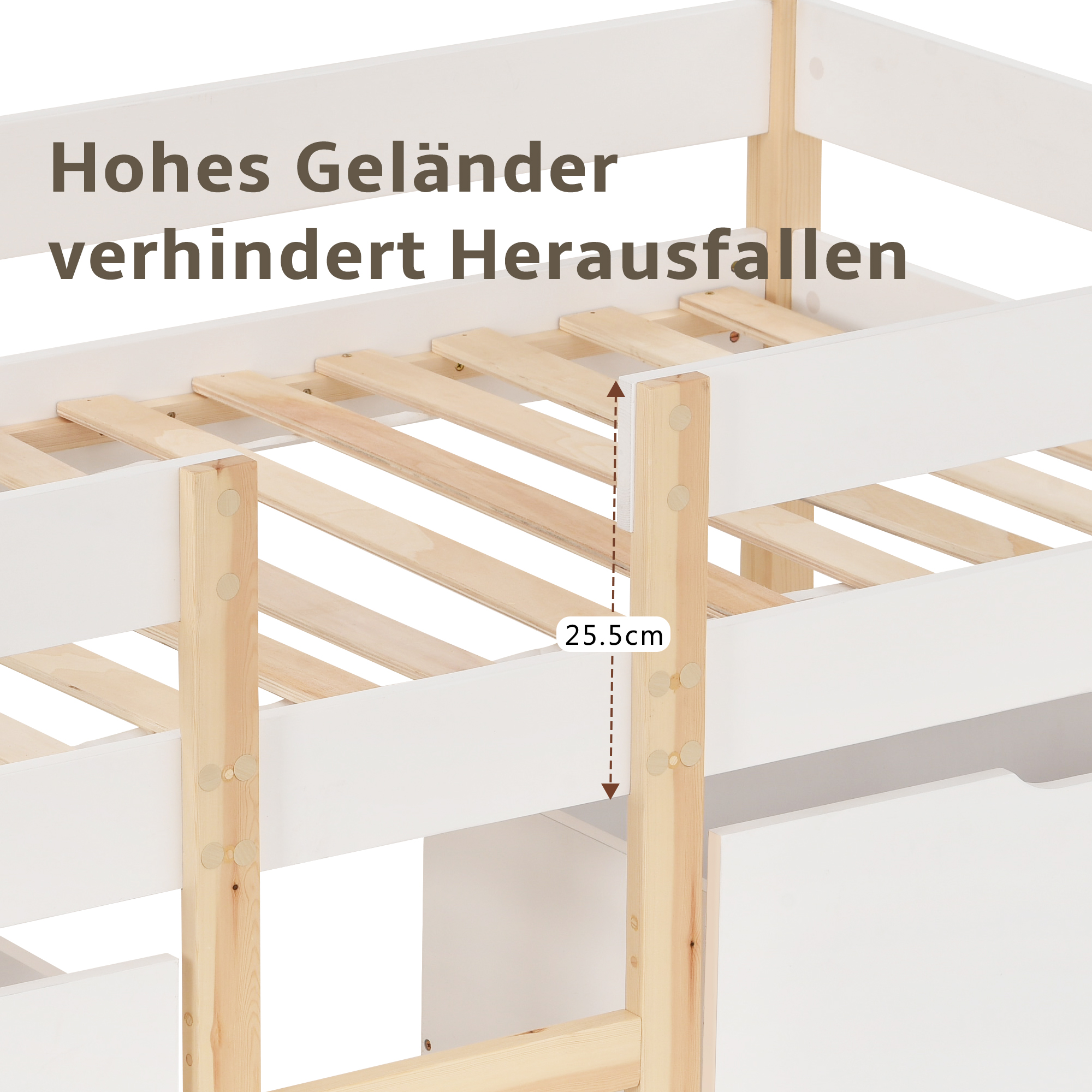 Mini lit mezzanine enfant en pin massif, style scandinave, pour jouer et dormir, construction stable, charme rétro, pour chambre d'enfant, stimule imagination, sécurité et durabilité, design naturel - image 12