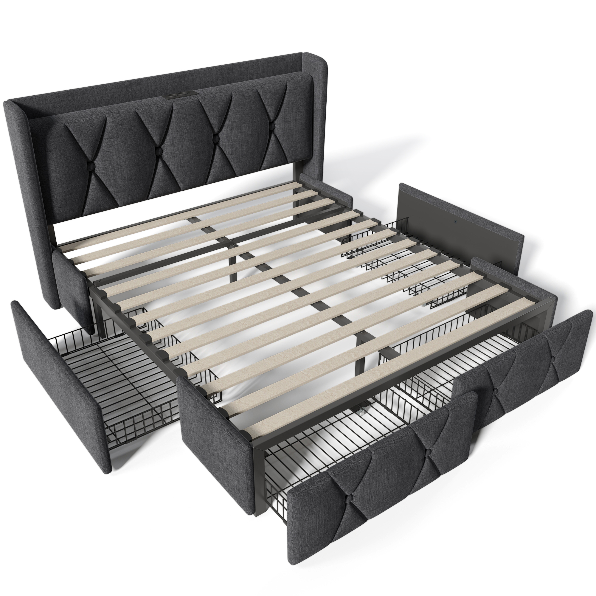 Polsterbett mit aufladen USB Ladefunktion Kopfteil