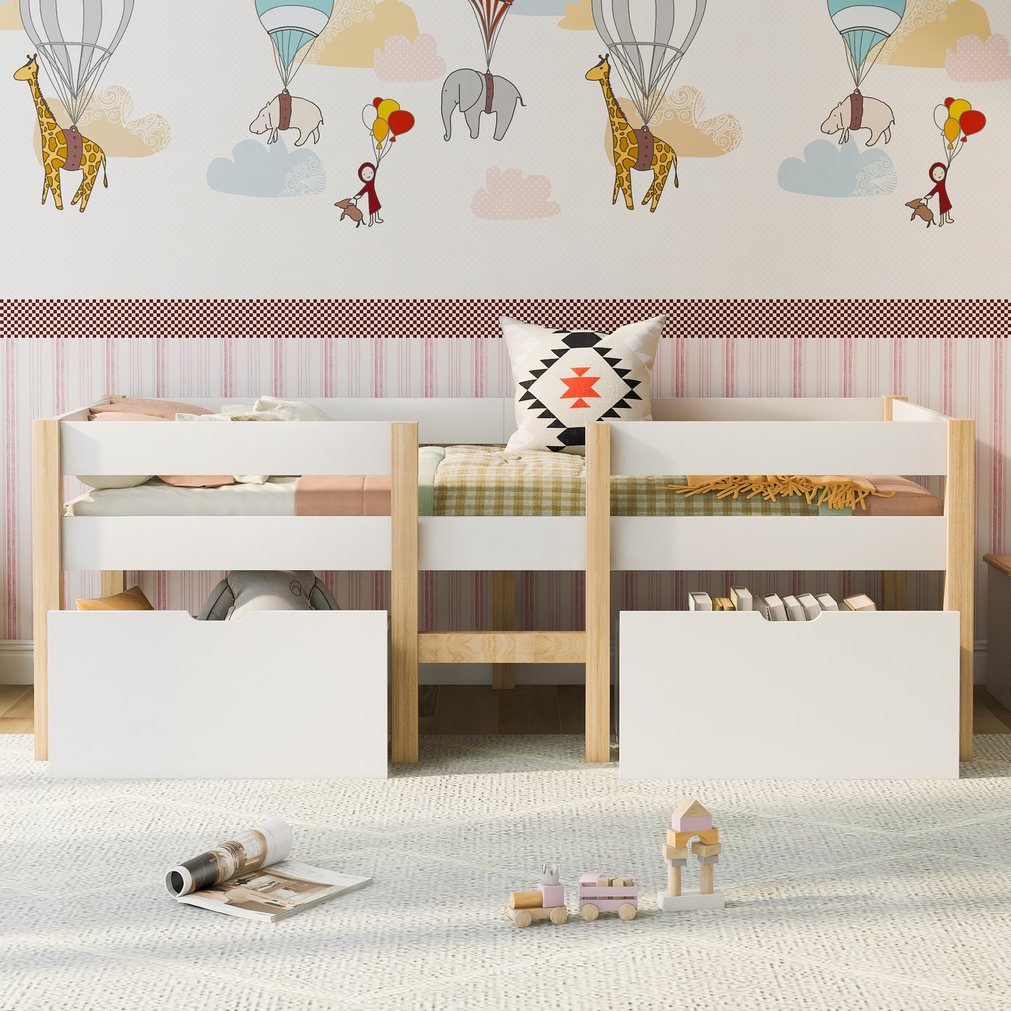 Mini lit mezzanine enfant en pin massif, style scandinave, pour jouer et dormir, construction stable, charme rétro, pour chambre d'enfant, stimule imagination, sécurité et durabilité, design naturel - image 17
