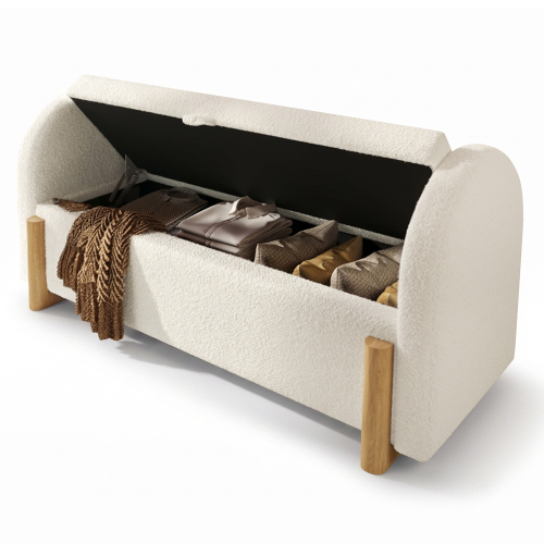 Coffre de rangement sous l’assise de la banquette