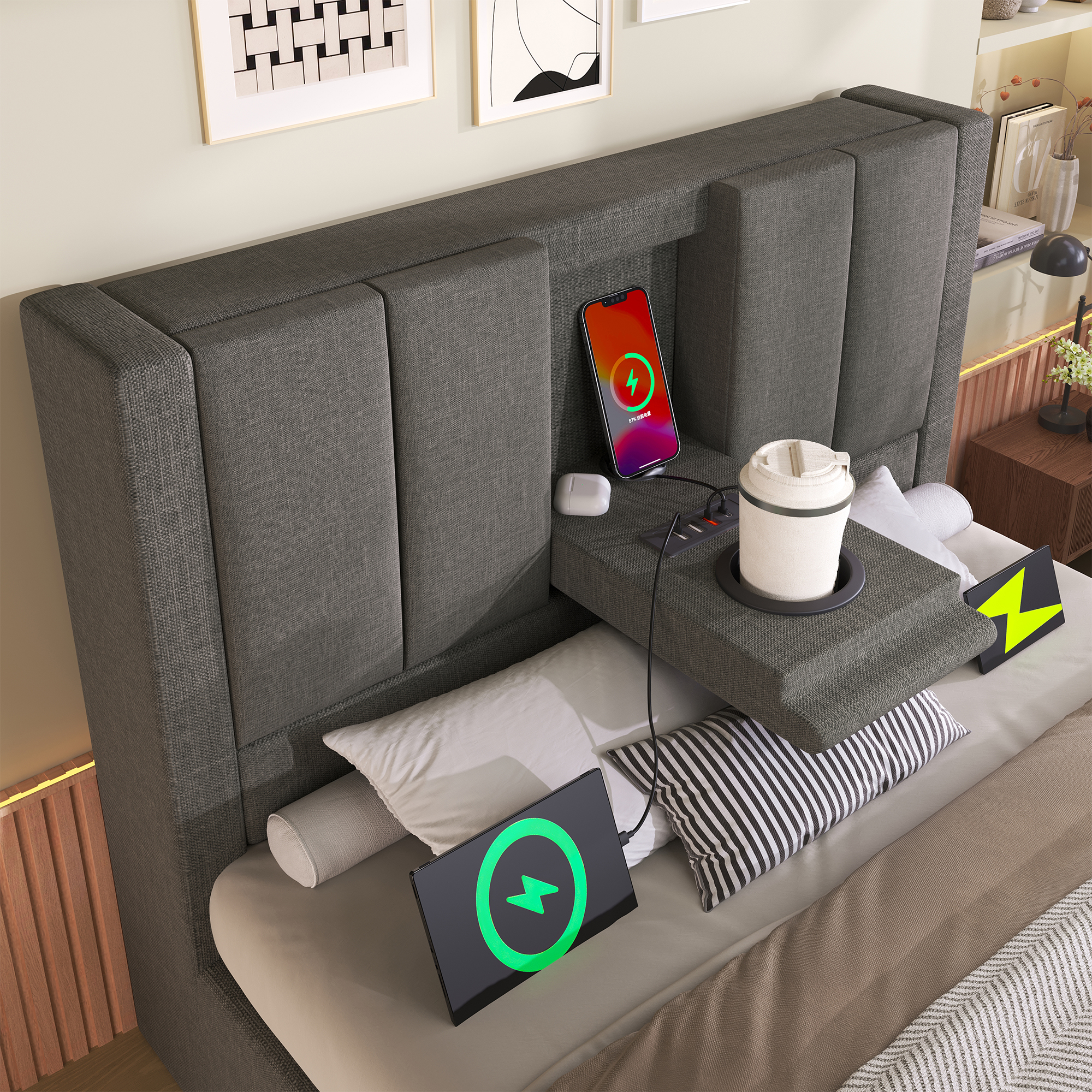 grand rangement sous lit pour vêtements saisonniers, chaussures, linge de lit